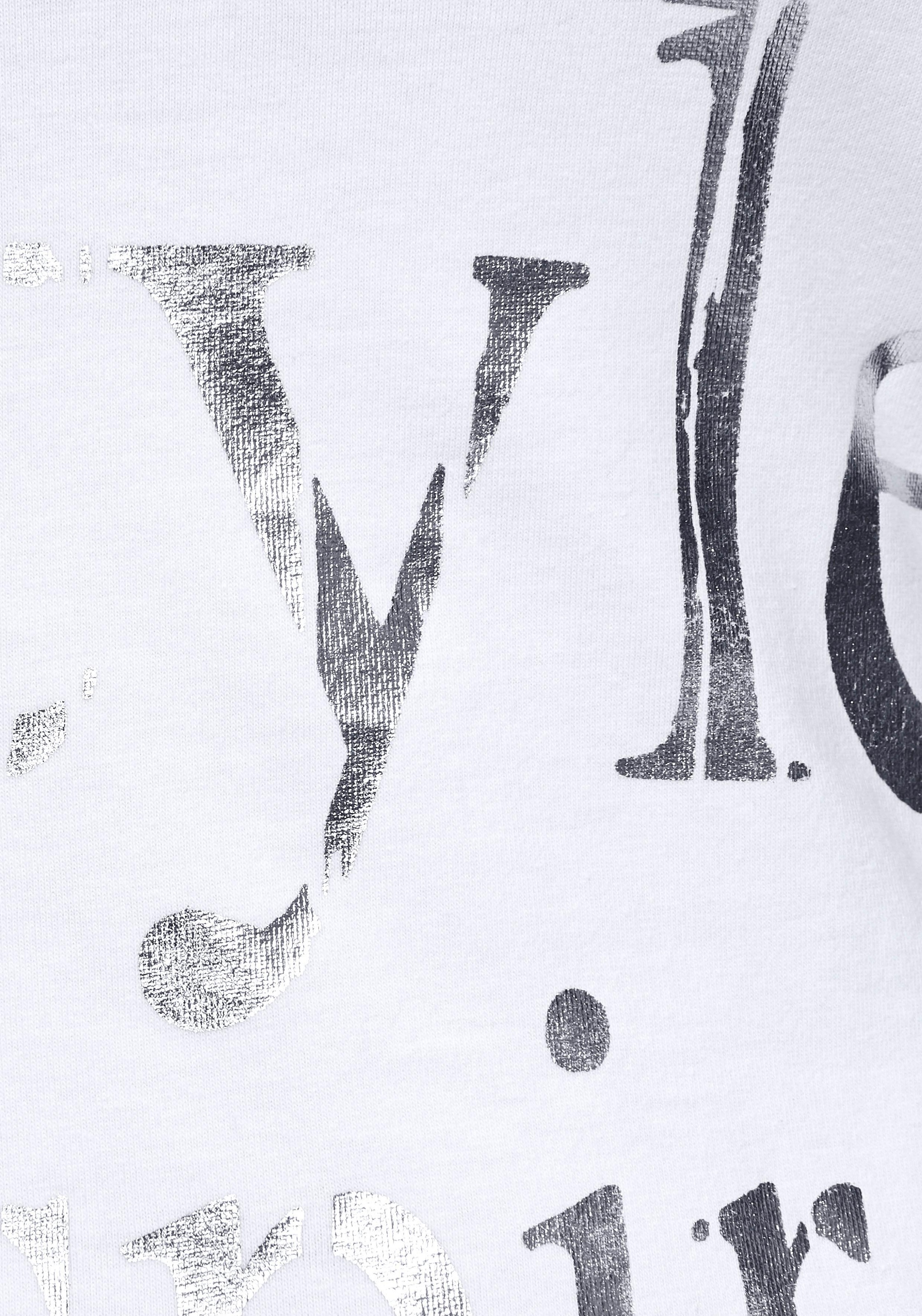 Laura Scott Rundhalsshirt, mit Folienprint