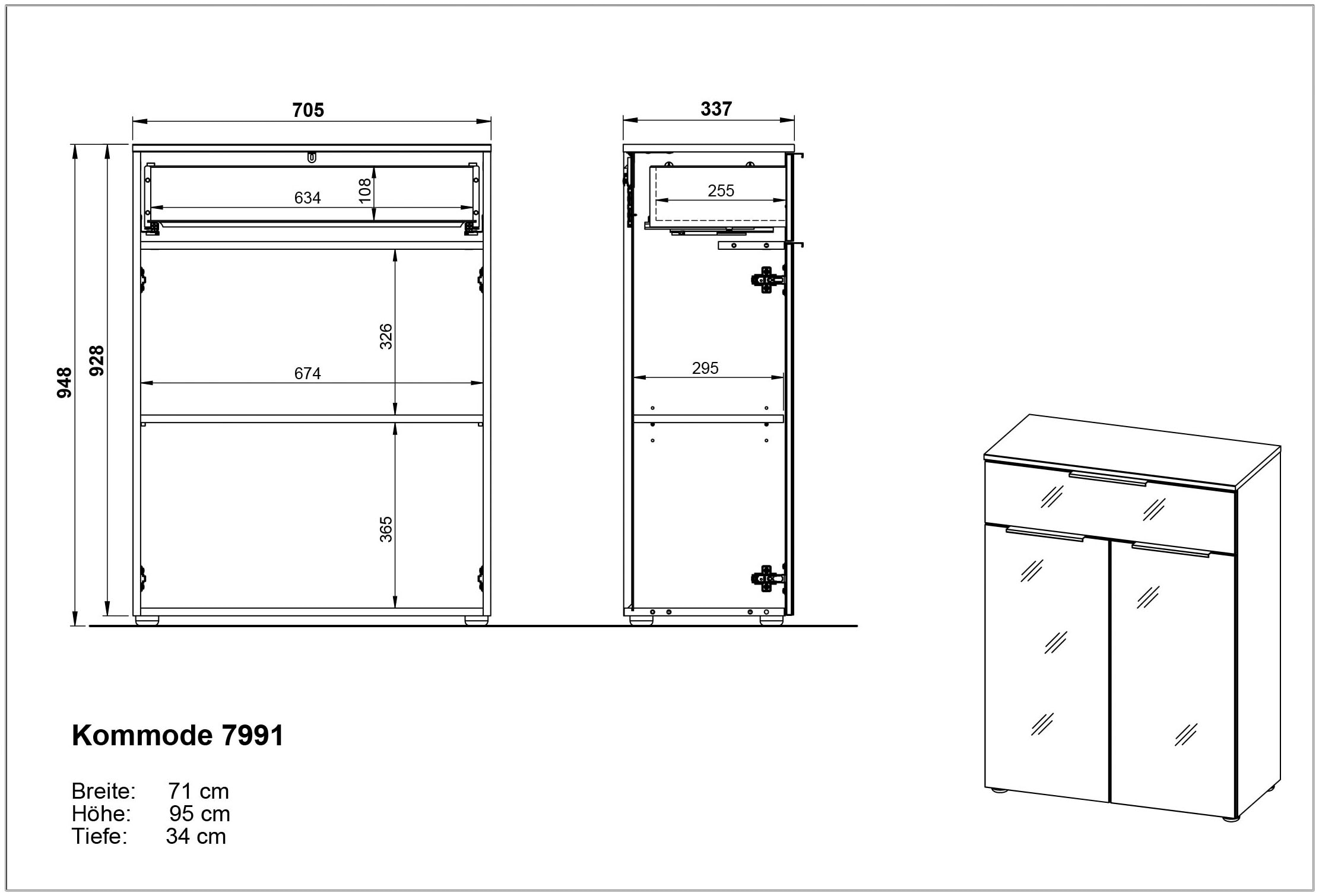 GERMANIA Badmöbel-Set »Oakland«, (5 St.), inkl. WT-Unterschrank, Spiegelschrank, Schrank, Mediumschrank, Kommode