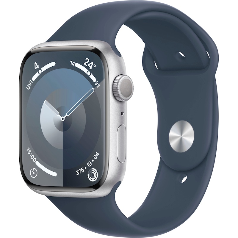 APPLE Smartwatch »Watch Series 9 Aluminium« (4, 5 cm / 1, 77 ′′) Watch OS 10;EKG;Blutsauerstoff App;Herzfrequenz Silber