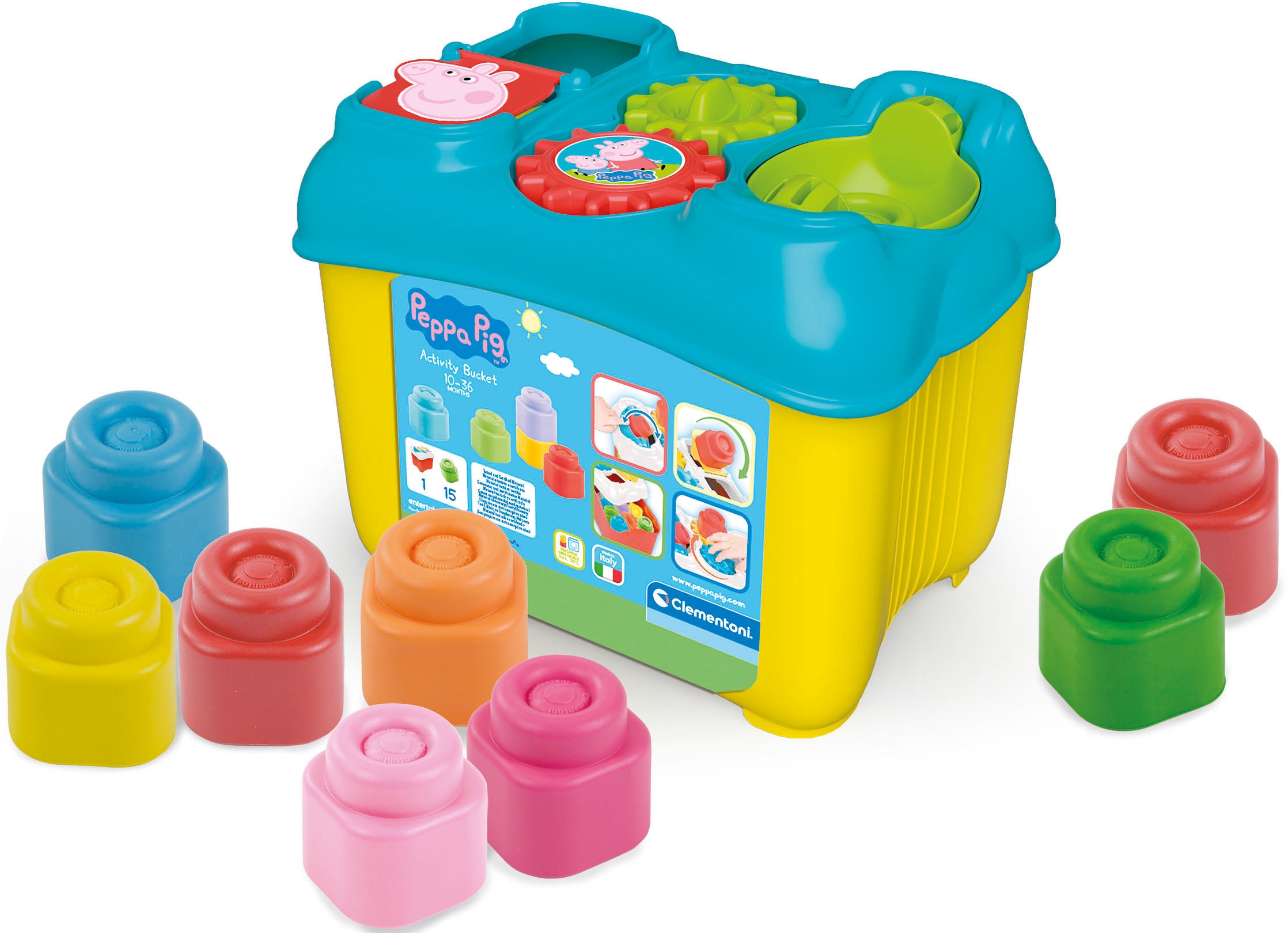 Clementoni® Spielbausteine »Baby Clementoni, Clemmy - Peppa Pig Aktivitäts-Eimer«, Made in Europe