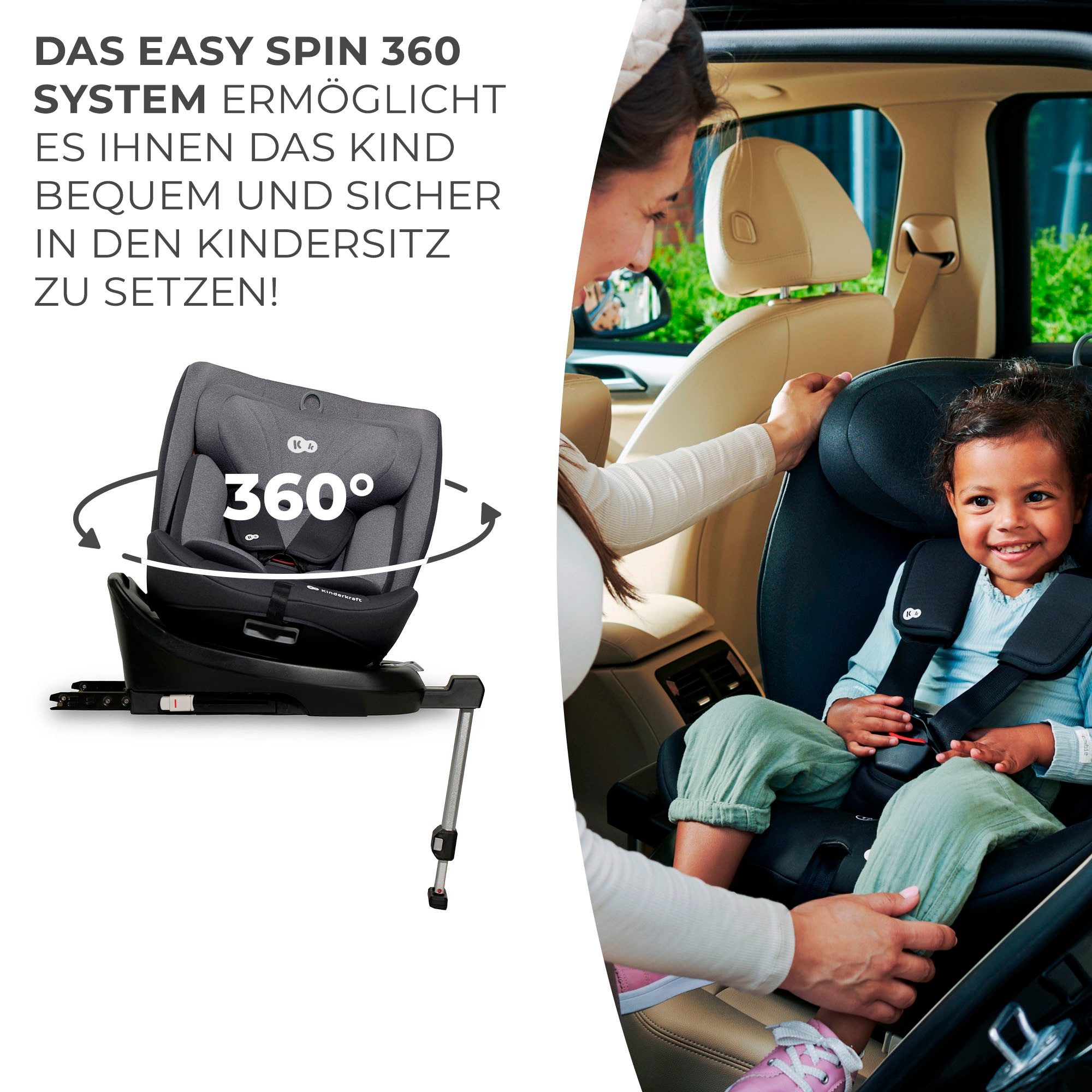 Kinderkraft Autokindersitz »I-360 i-Size« Klasse 0 / 1 / II / III (bis 36 kg) 360° – drehbarer Kindersitz