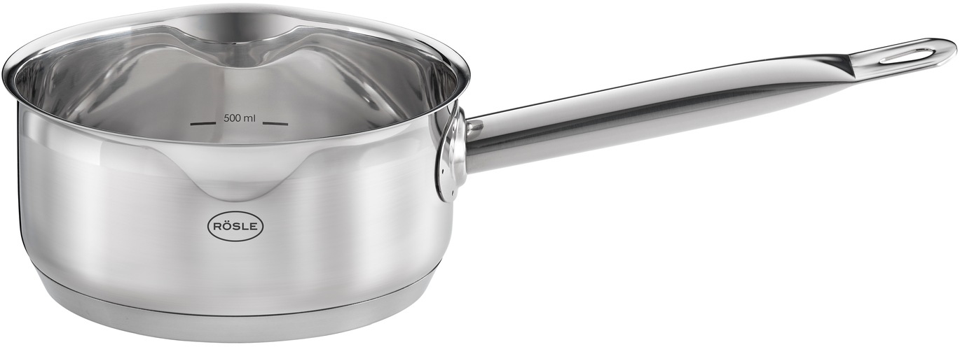 RÖSLE Topf-Set »EXQUISITE«, Edelstahl 18/10, (Set, 7 tlg., je 1 Kochtopf Ø 16/20/24 cm, 1x Stielkasserolle Ø 16 cm), Ausgießschnaupen u. Innenskalierung, spülmaschinengeeignet, Induktion