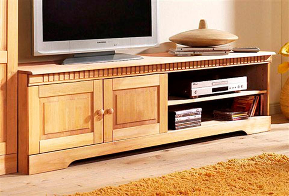 Home affaire Lowboard »Cubrix«, Kommode aus schönem massivem Kiefernholz, Breite 162 cm