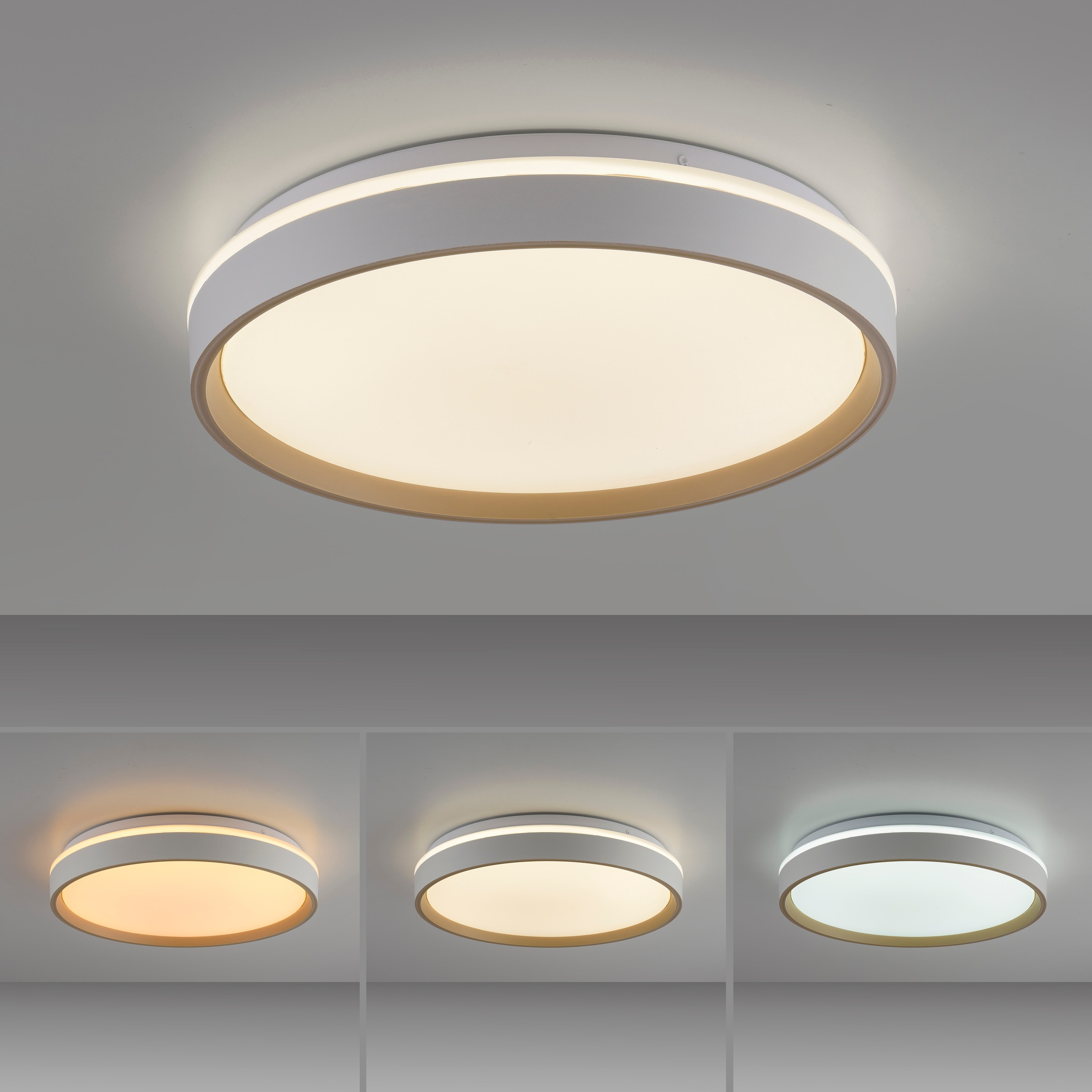 JUST LIGHT LED Deckenleuchte »MIO« LED-Board 1 Stk. warmweiß - kaltweiß CCT-Farbtemperatursteuerung, Infrarot-FB, Stufenlos dimmbar, Memory