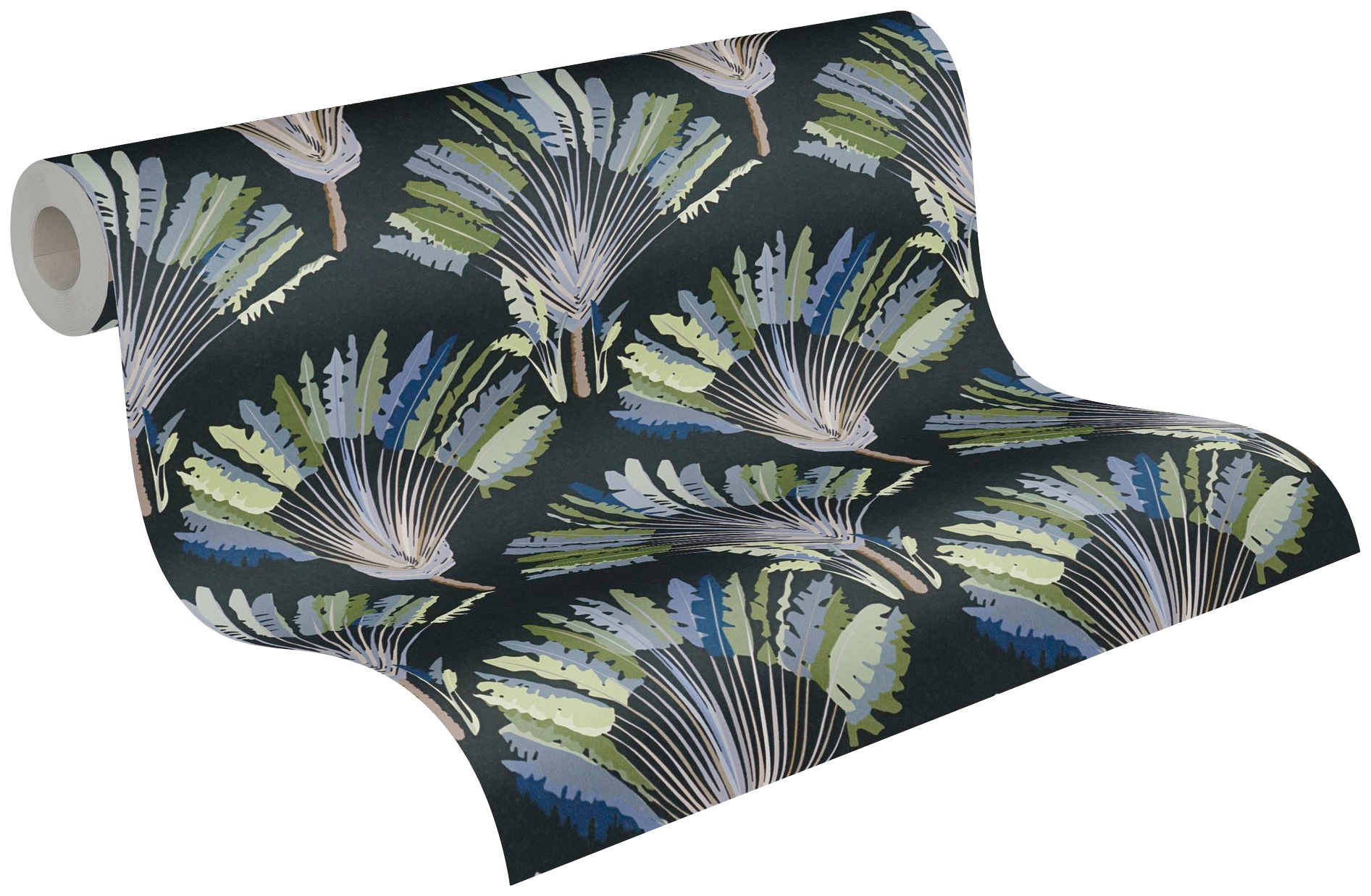 Architects Paper Vliestapete »Jungle Chic«, floral-botanisch-tropisch, Palmentapete Tapete Dschungel Federn Tapeten Wohnzimmer Schlafzimmer