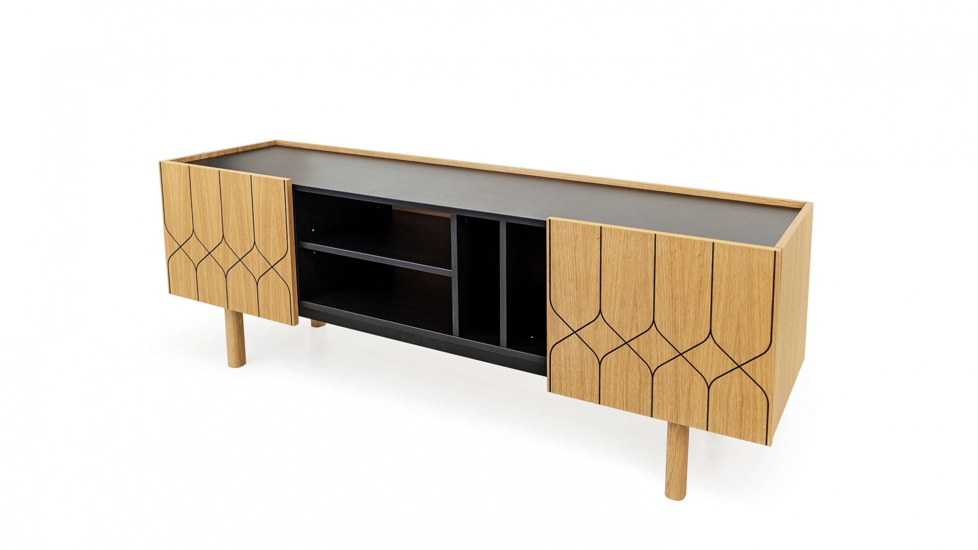 Woodman Sideboard »Porto«, Kommode, dekorative Fräsungen, mit Eichenholzfurnier, Breite 175 cm