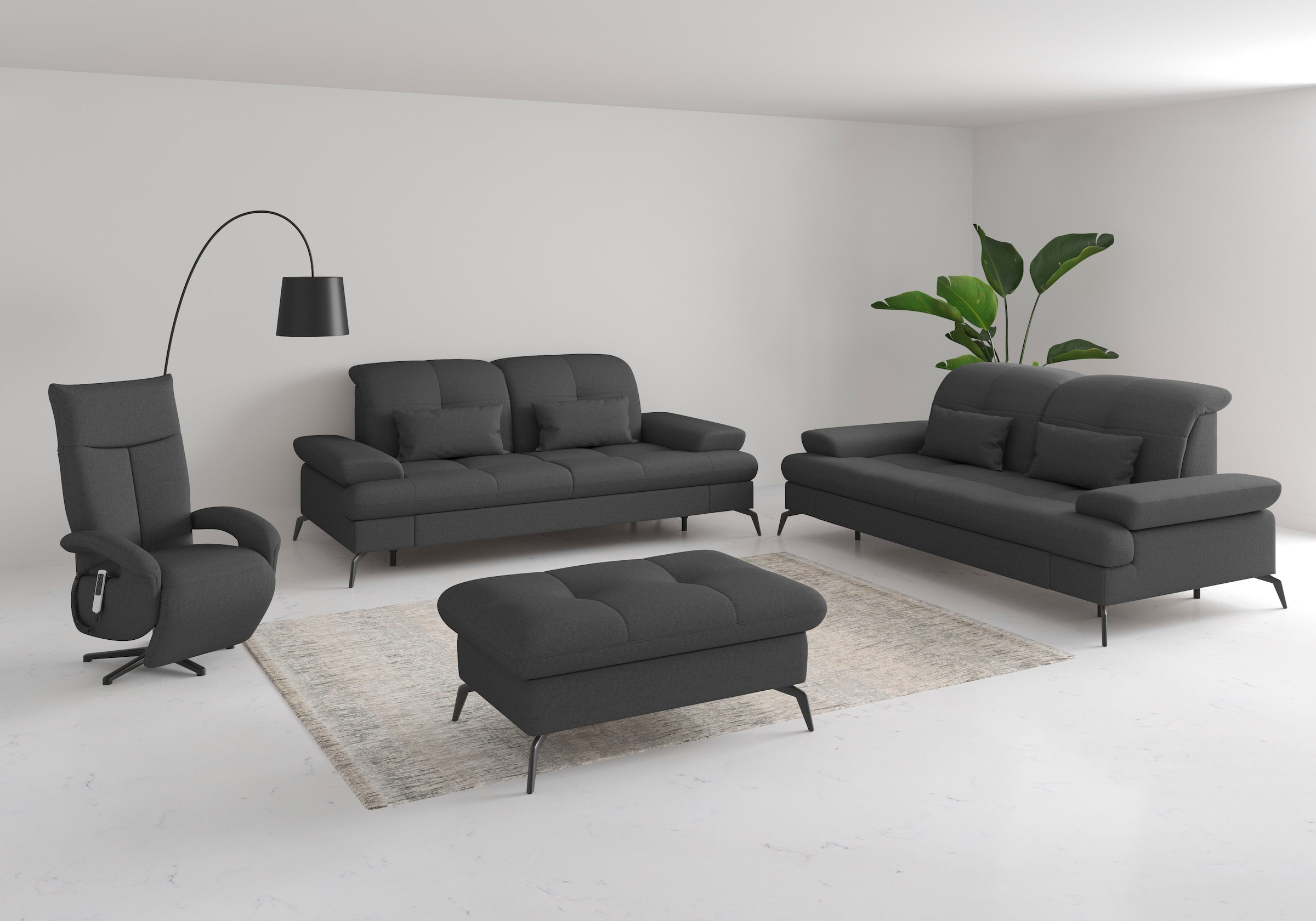 sit&more 3-Sitzer »Amica«, inkl Sitztiefenverstellung und Armteilverstellung