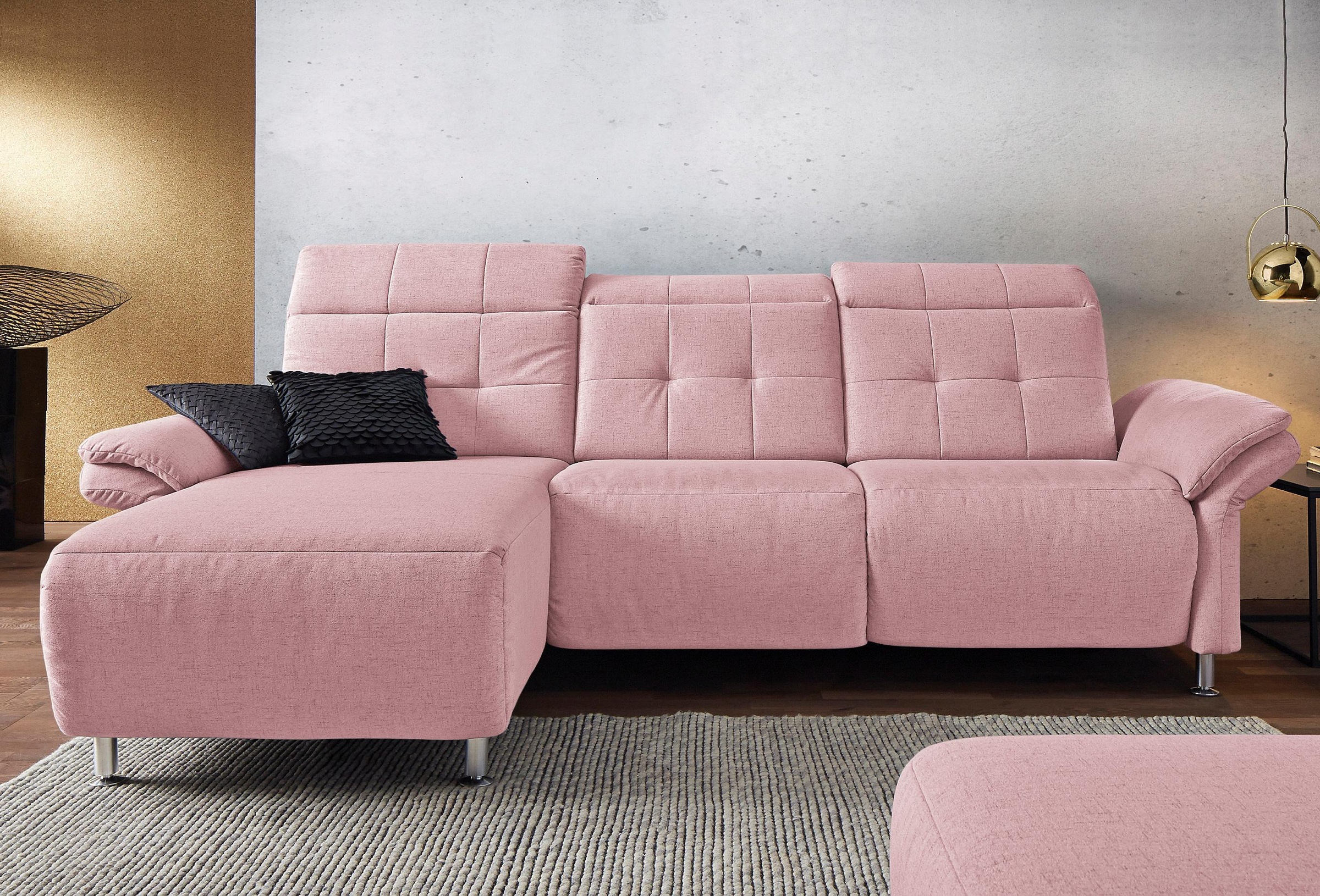Places of Style Ecksofa »Manhattan L-Form«, 2 Sitze mit elektrischer Relaxfunktion, verstellbare Armlehnen