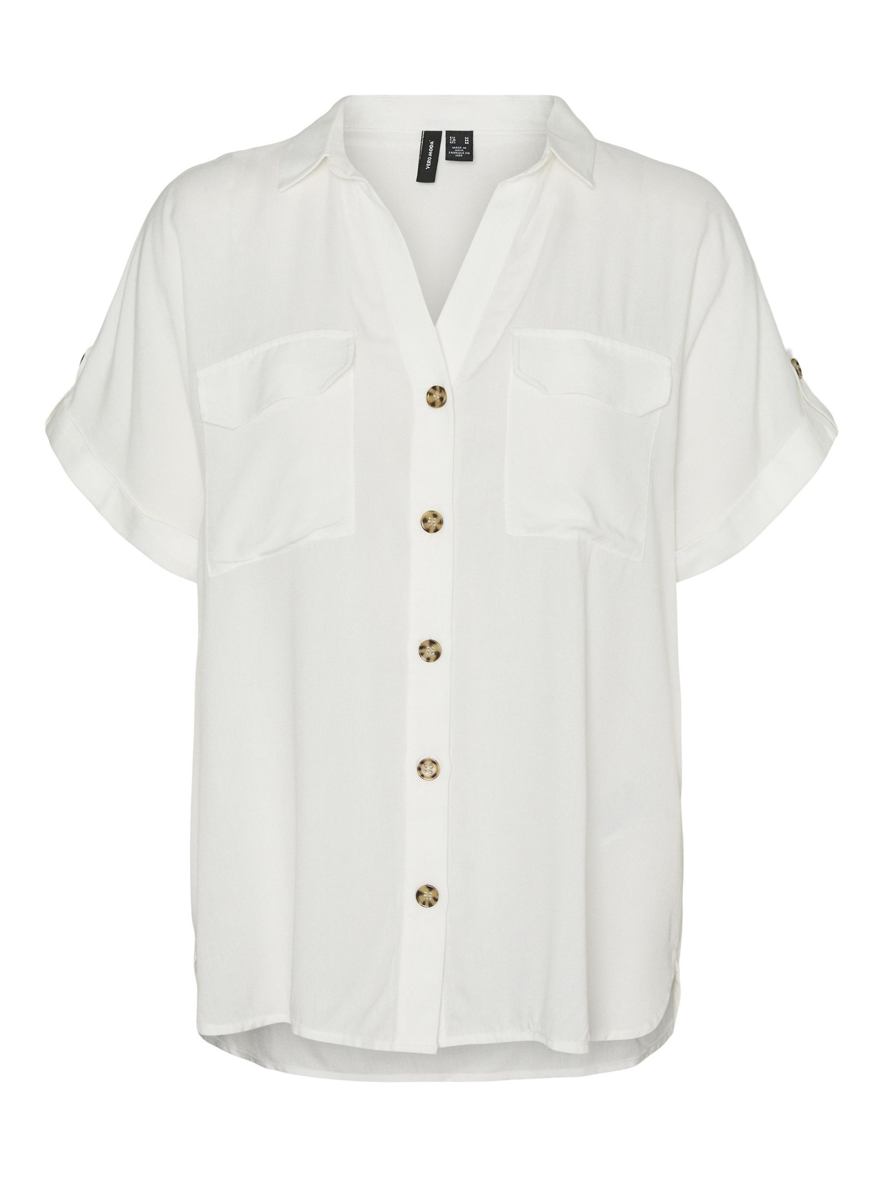 Vero Moda Kurzarmbluse »VMBUMPY S/S SHIRT WVN GA NOOS« Viskose, regular fit