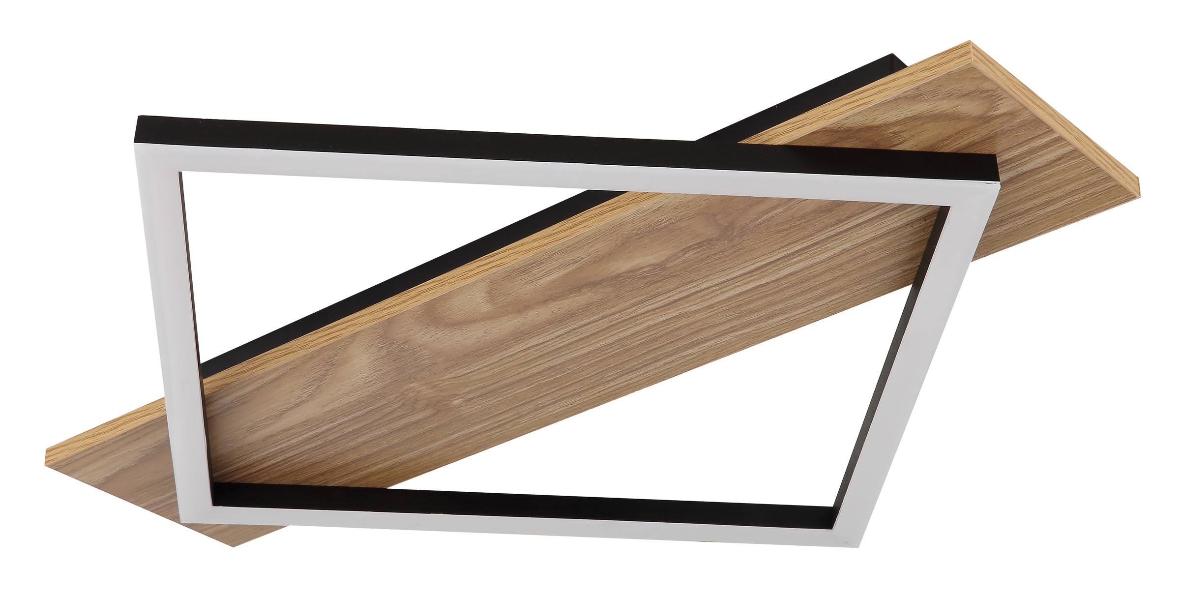 GLOBO LIGHTING LED Deckenleuchte »BEATRIX I«, Leuchtmittel LED-Modul | LED fest integriert, Deckenlampe/holzoptik/schwarz/3000K/Quadrat