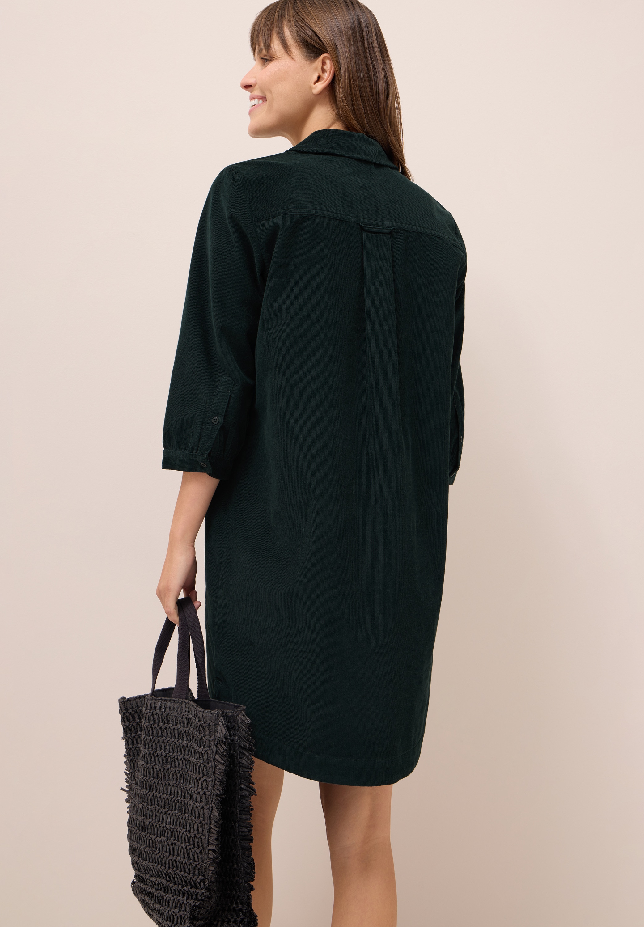 Cecil Cordkleid aus reiner Baumwolle, Split Neck