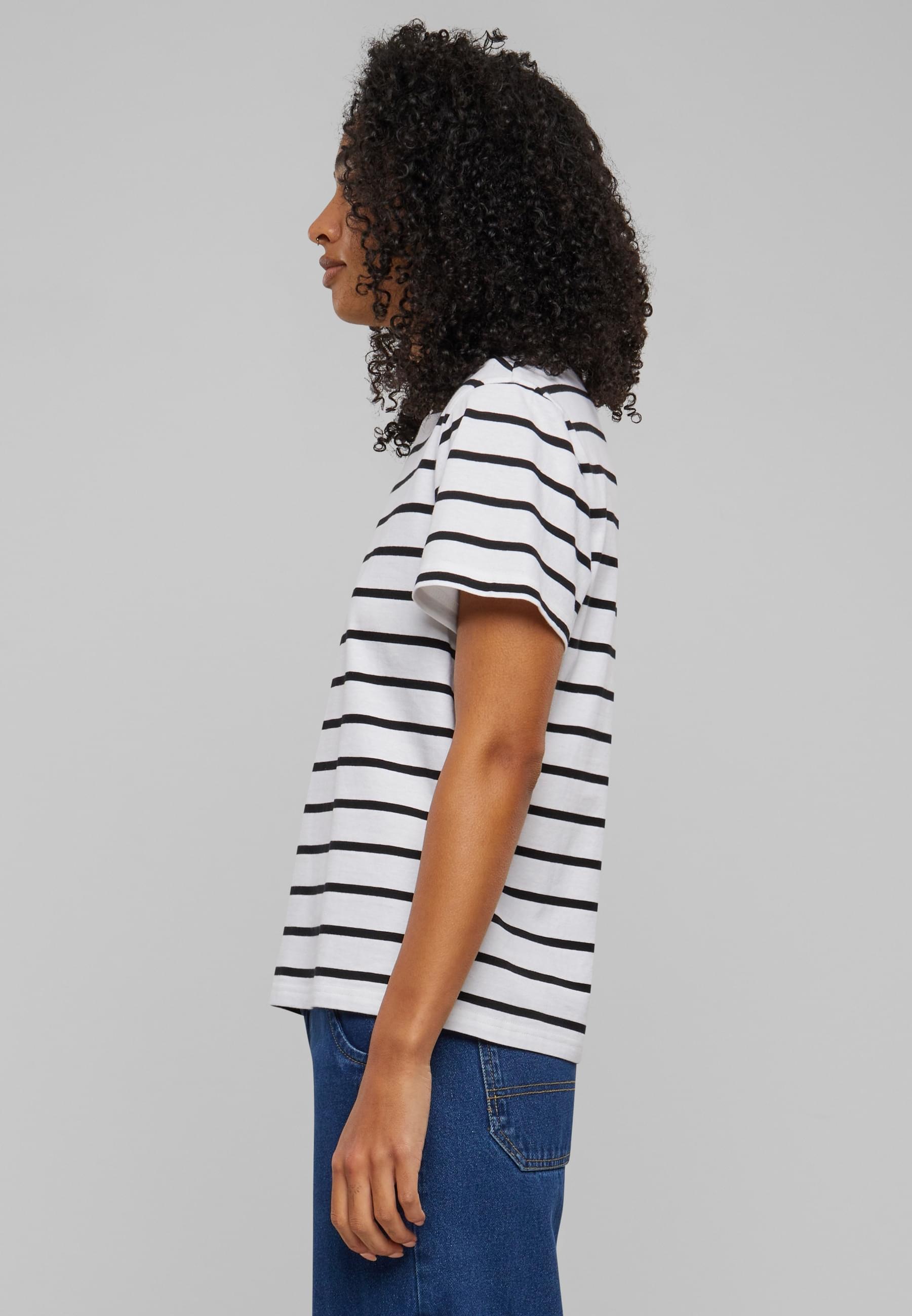 URBAN CLASSICS T-Shirt »Urban Classics Damen Ladies Striped Boxy Tee« 1 Stk.