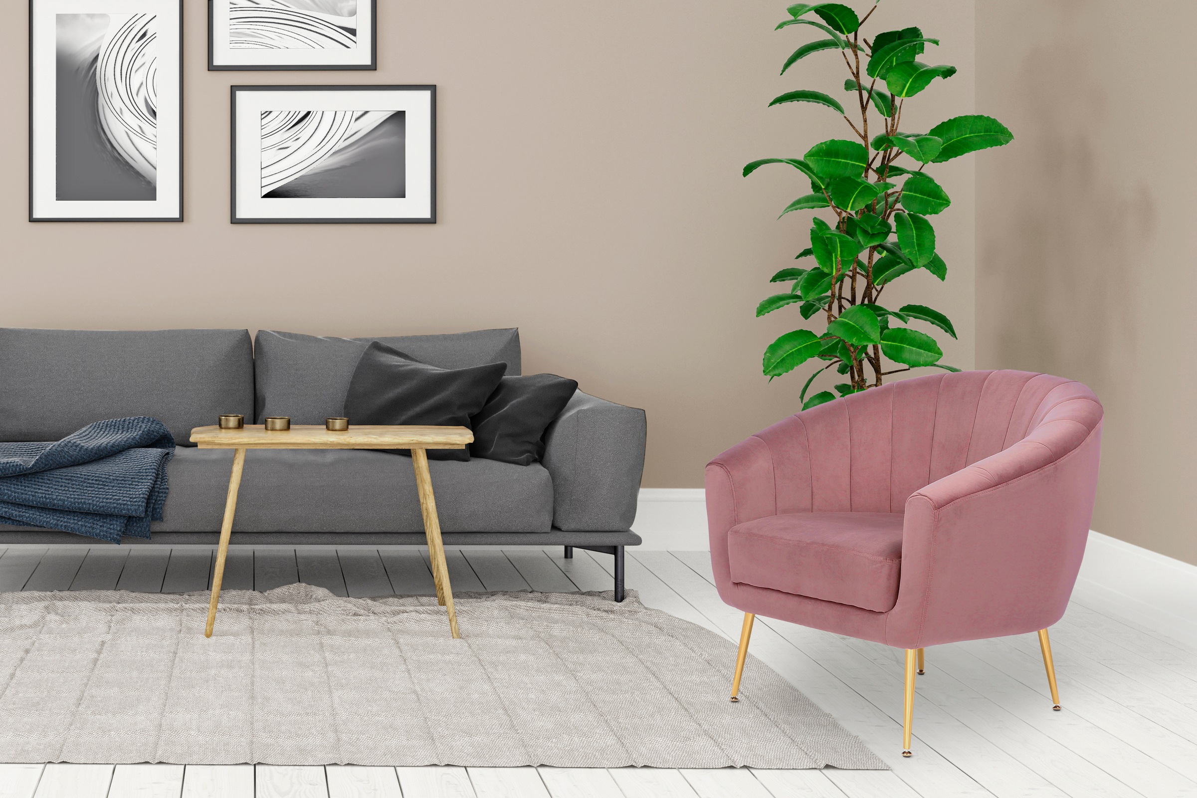 Kayoom Cocktailsessel »Doreen«, Angesagtes 1-Sitzer-Sofa, Mini Sofa auch passend für kleine Räume