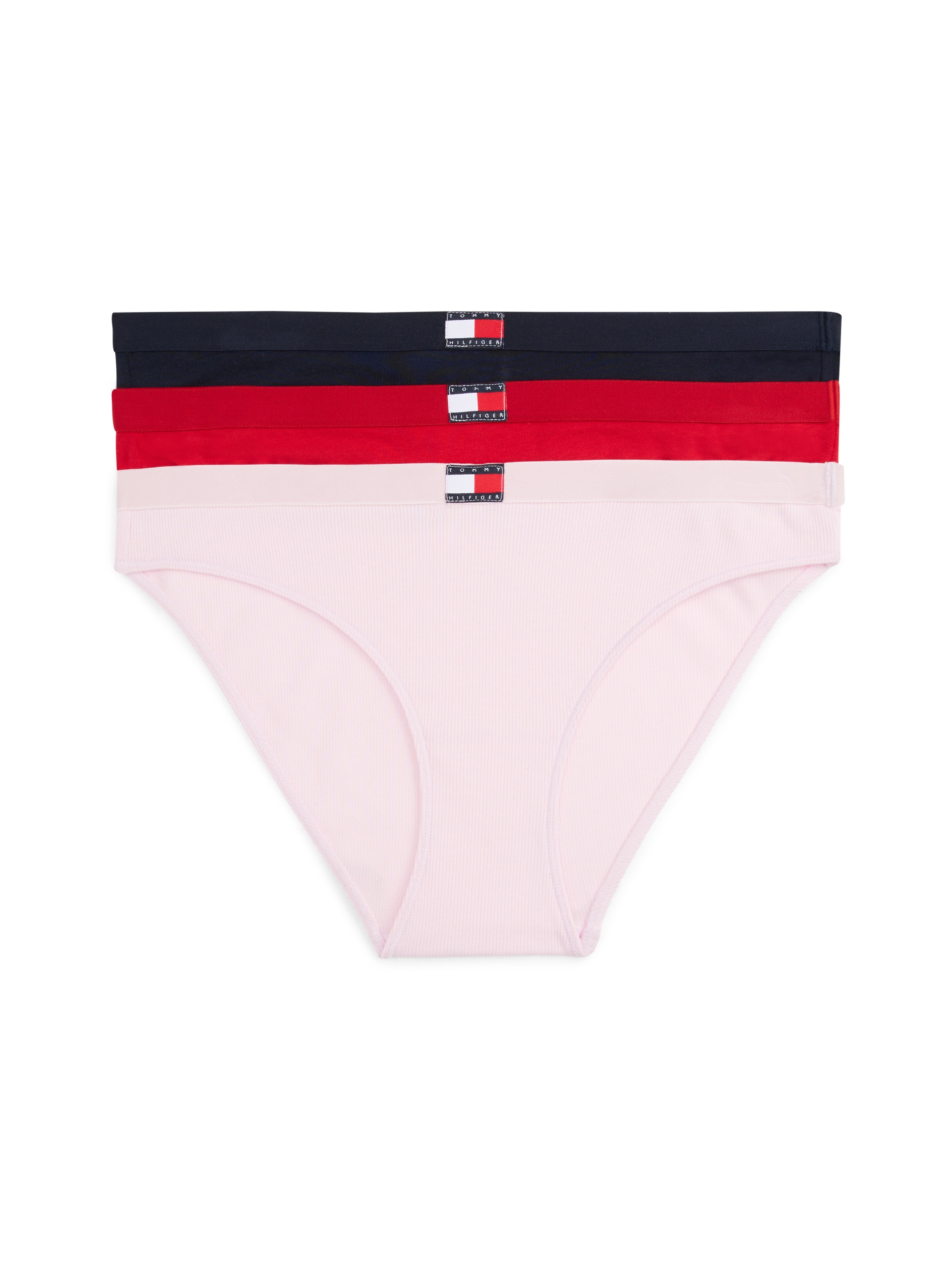 Tommy Hilfiger Underwear Bikinislip »3 PACK BIKINI«, (Packung, 3 St., 3er), mit gerippter Struktur, Logo