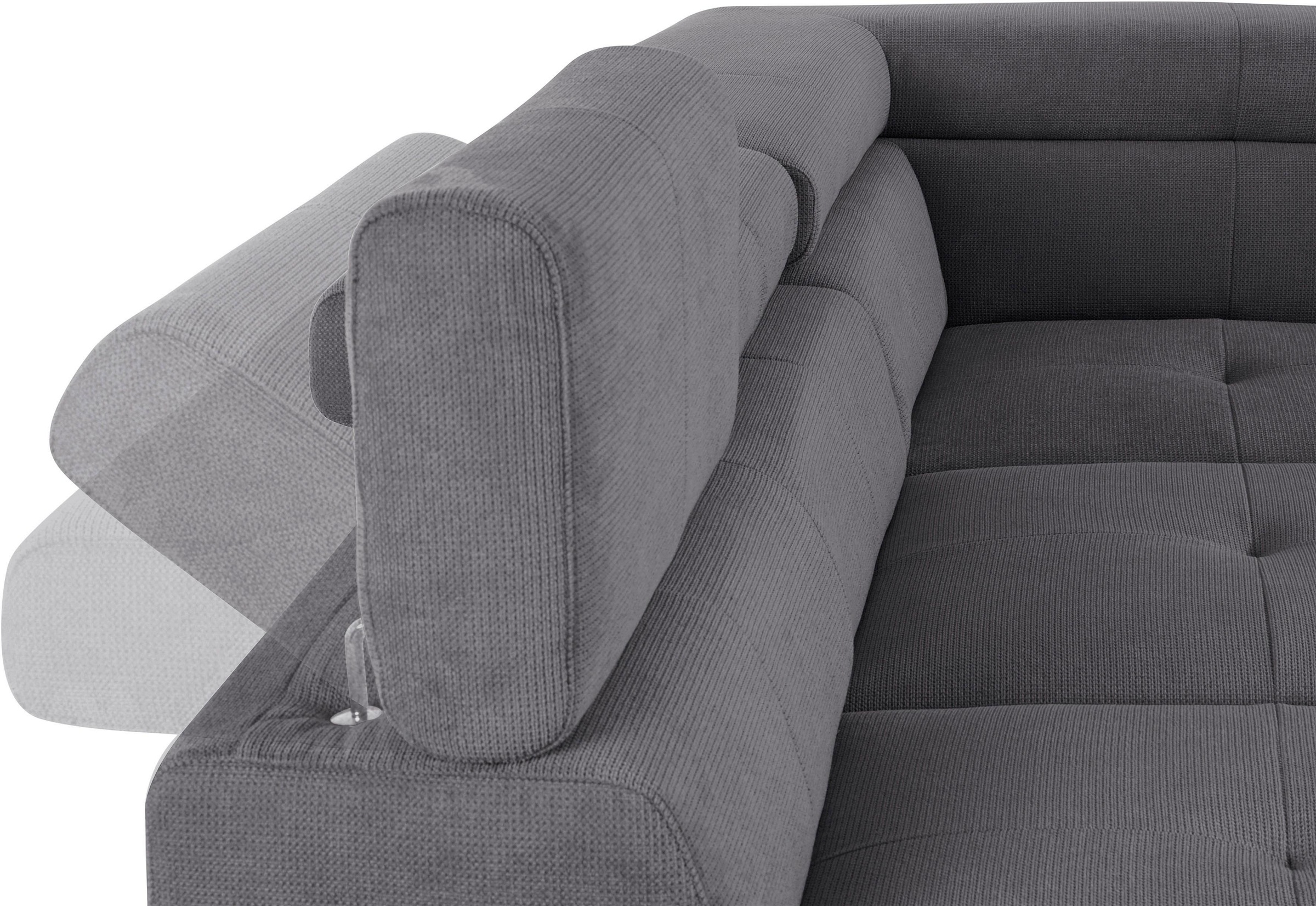 COTTA Ecksofa »Enterprise L-Form«, mit Arm- & Kopfteilverstellung, wahlweise mit Bettfunktion