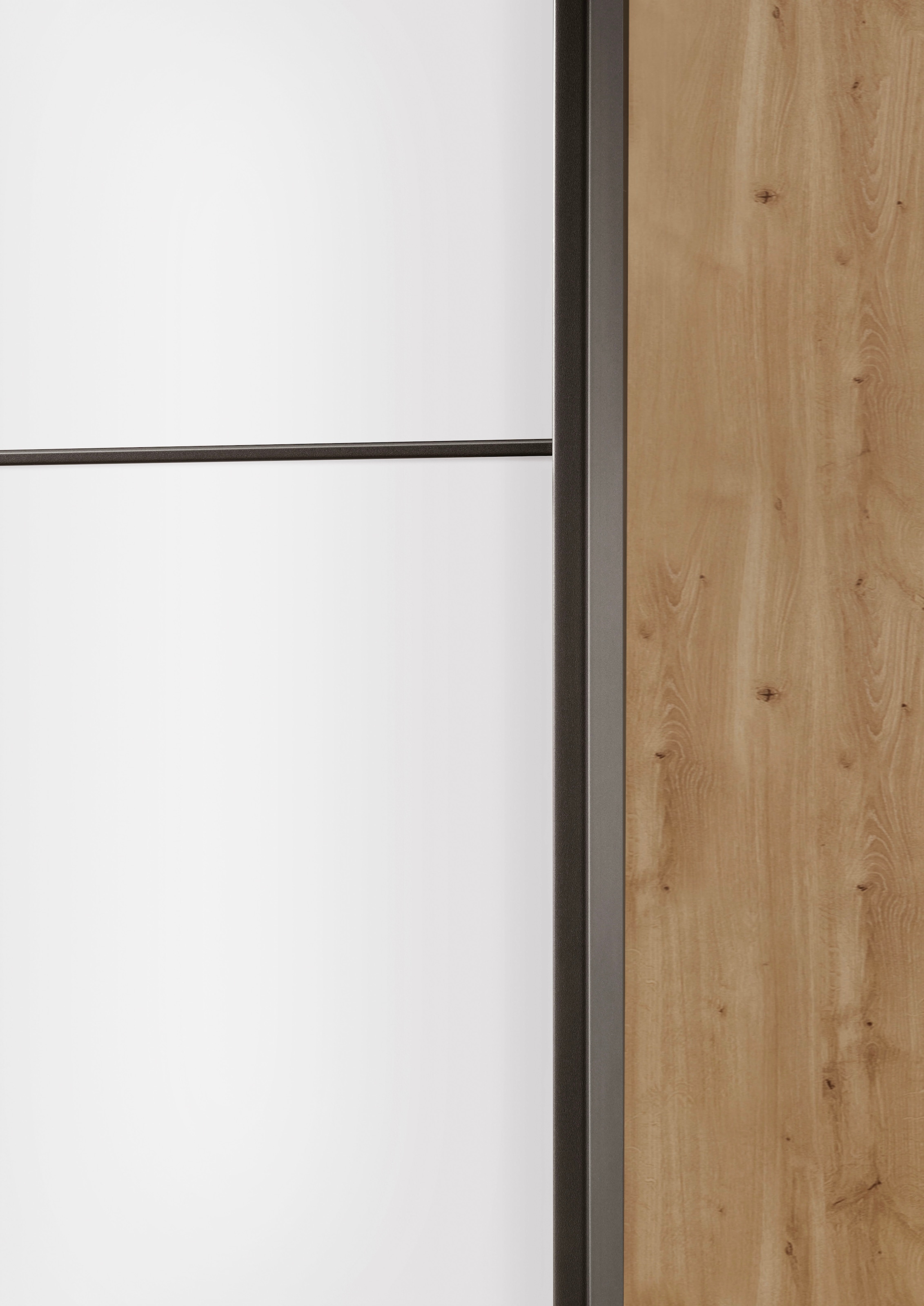 WIEMANN Schwebetürenschrank »Phoenix, Made in Germany, modernes Design, Highlight, Blickfang« Viele Farbkombinationen, in 4 Breiten und in 2 Höhen erhältlich,  maximaler Staurraum, inkl.Einlegeböden, Wäscheböden u. Dämpfer