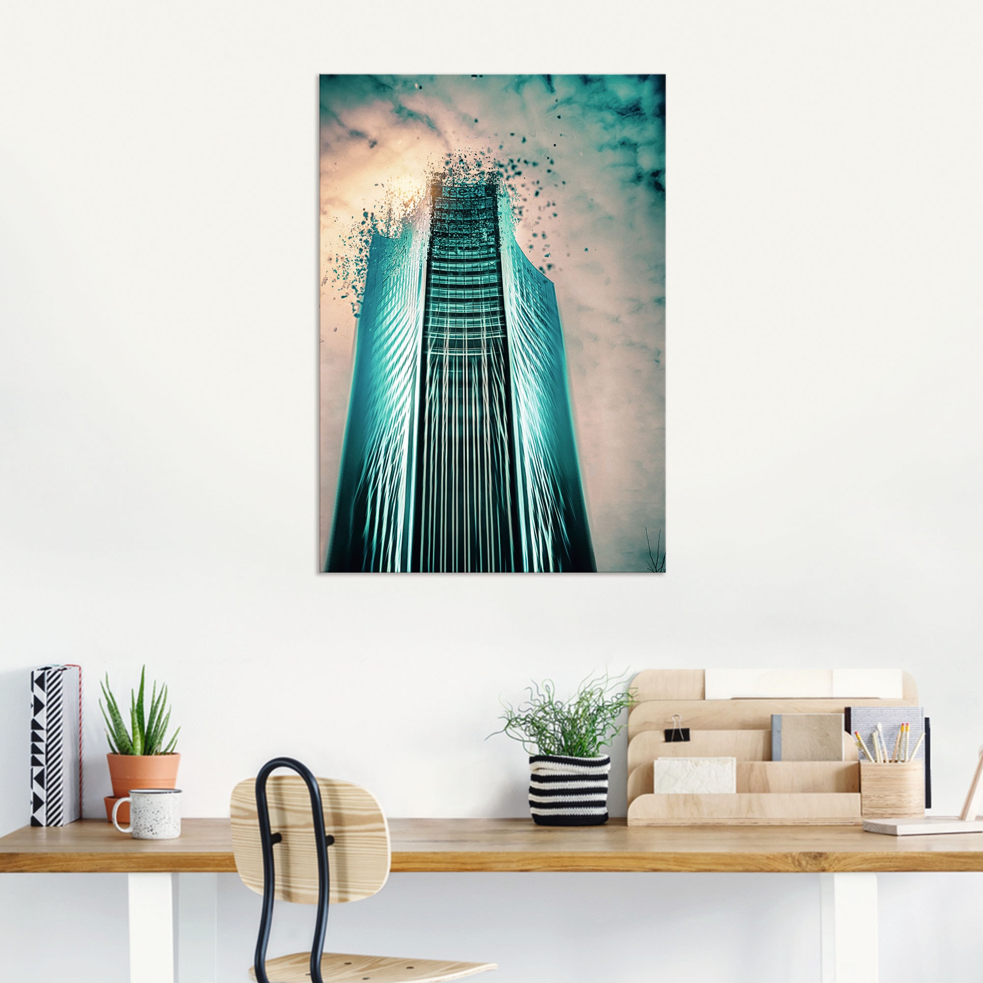 Artland Wandbild »Aufloesung, Panorama Tower City Leipzig«, Gebäude, (1 St.), als Alubild, Leinwandbild, Wandaufkleber oder Poster in versch. Größen