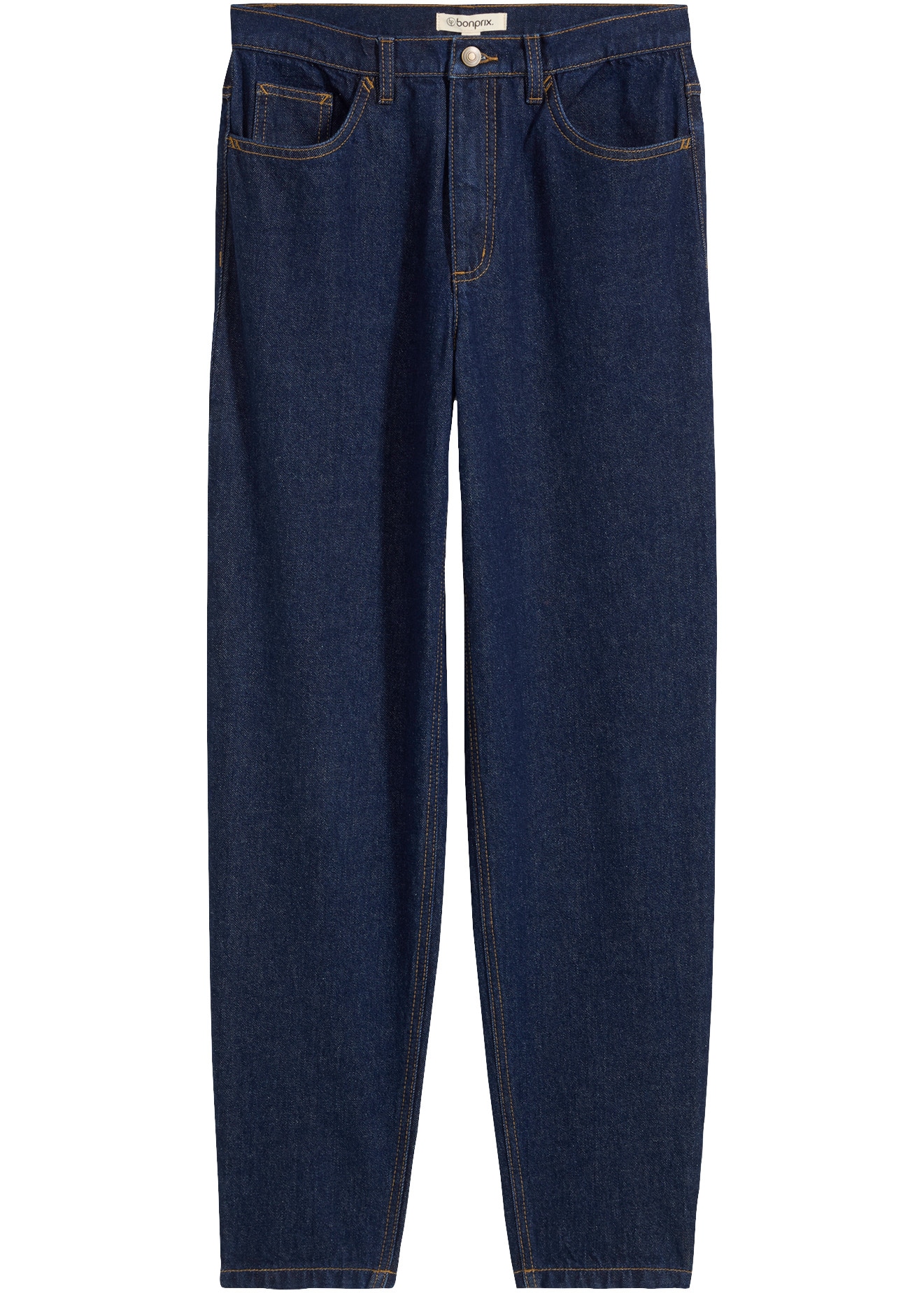 bonprix Mom-Jeans hoher Bund, verkürzte Beinlänge, lockere Passform, mit Elasthan-Anteil