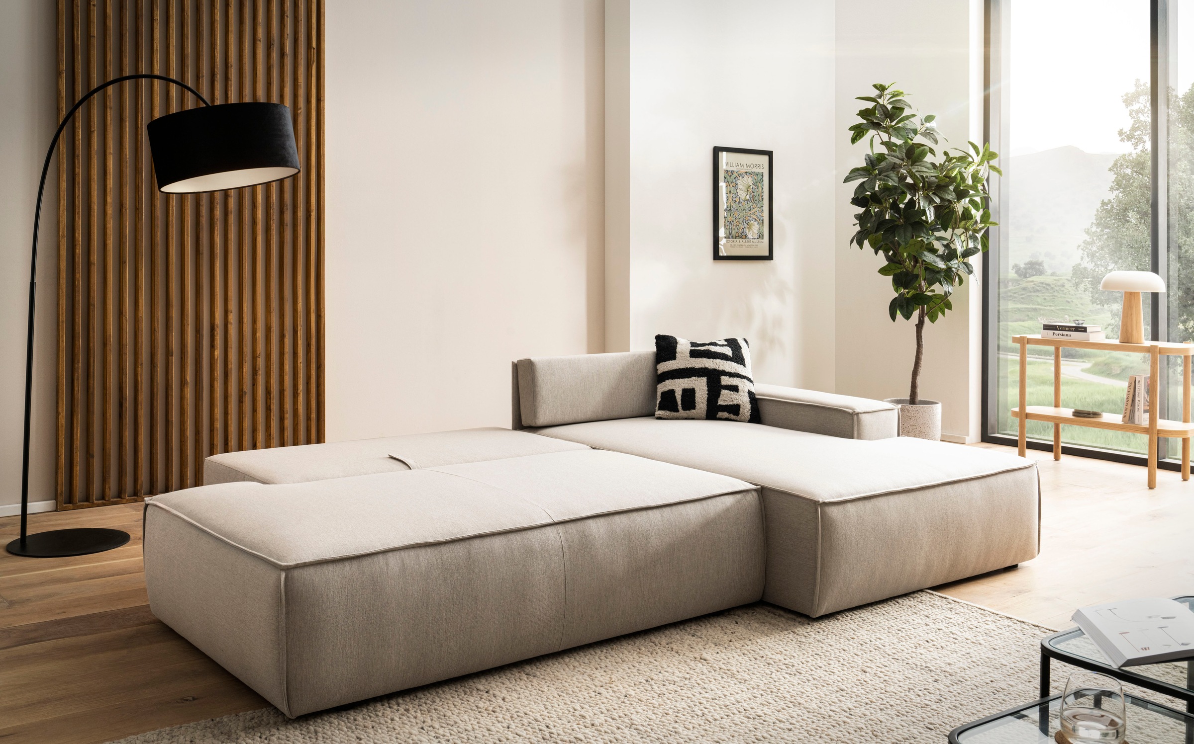 Home affaire Ecksofa »SHERWOOD, Schlafsofa in L-Form offen (275cm), Cord, L günstig online kaufen
