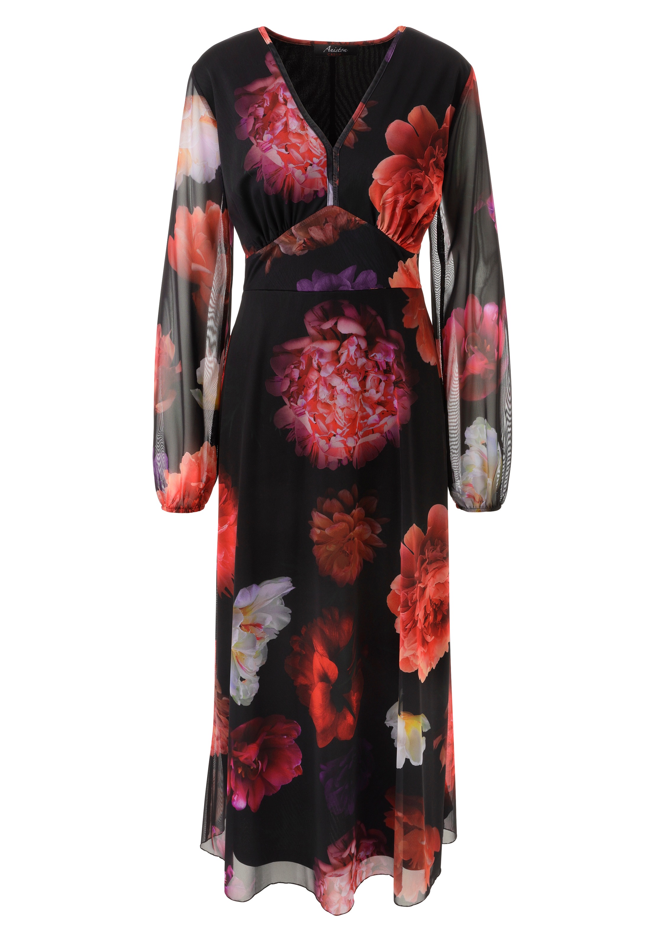 Aniston CASUAL Maxikleid, mit farbenfrohen, großflächigen Blüten bedruckt - NEUE KOLLEKTION
