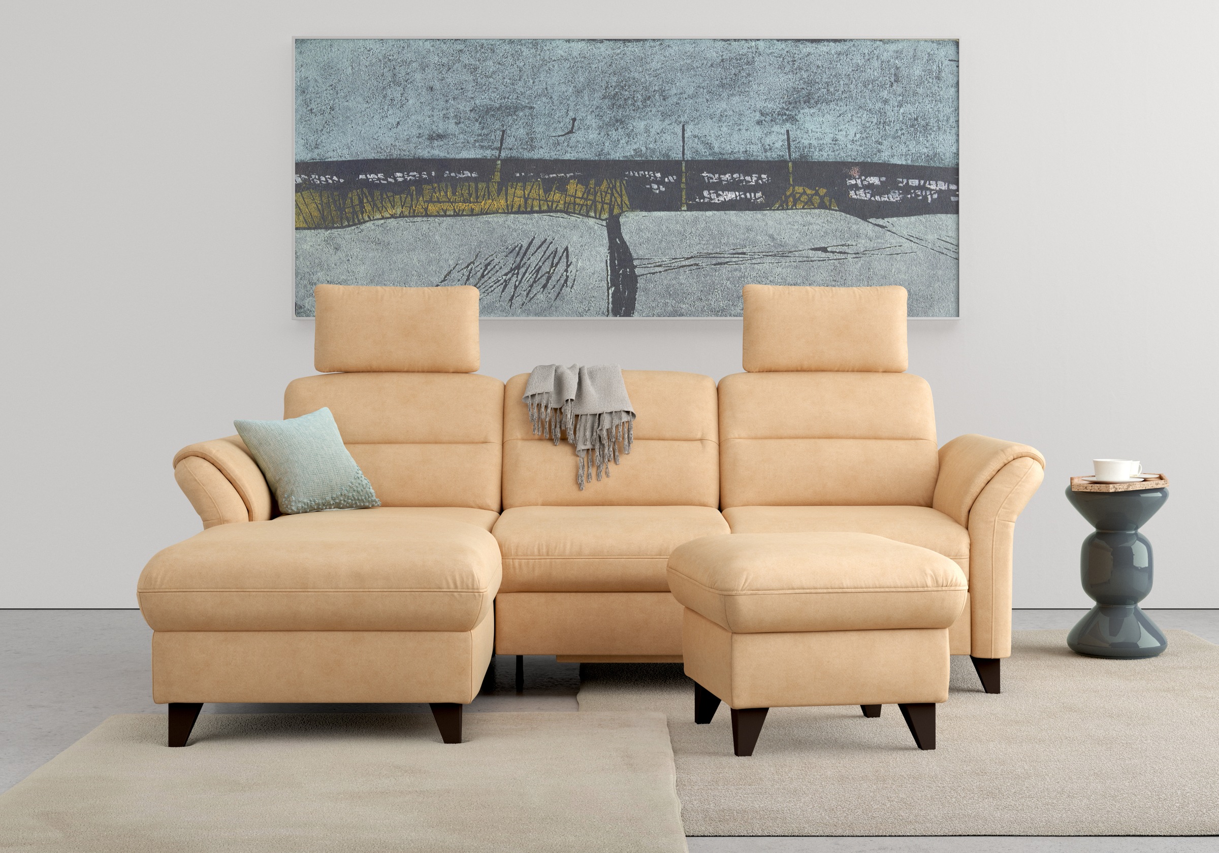 sit&more Ecksofa »Mellum L-Form« Federkern, wahlweise mit Bettfunktion, Bet günstig online kaufen