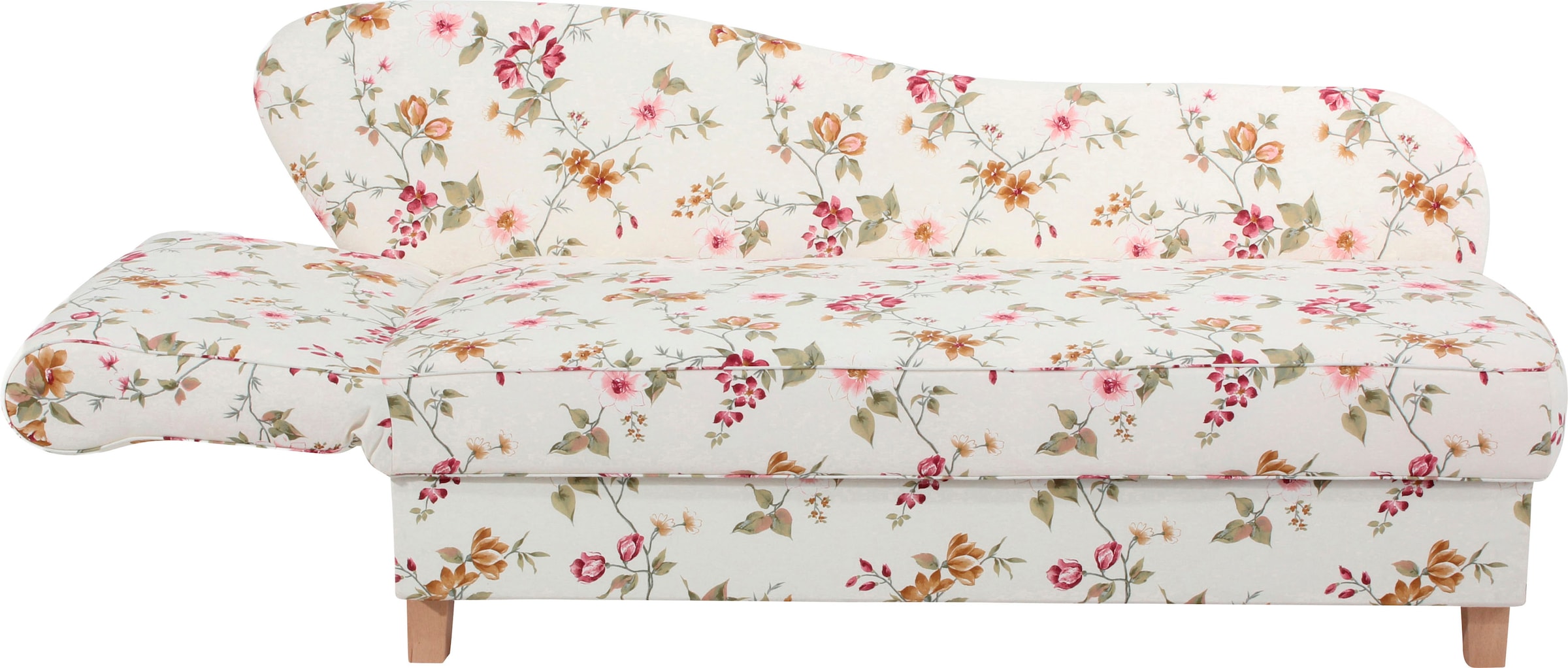 Max Winzer® Recamiere »Saturn mit verstellbarer Armlehne für hohen Sitz- und Relaxkomfort«, Armlehne links oder rechts, mit Blumenmuster, inkusive 4 Kissen