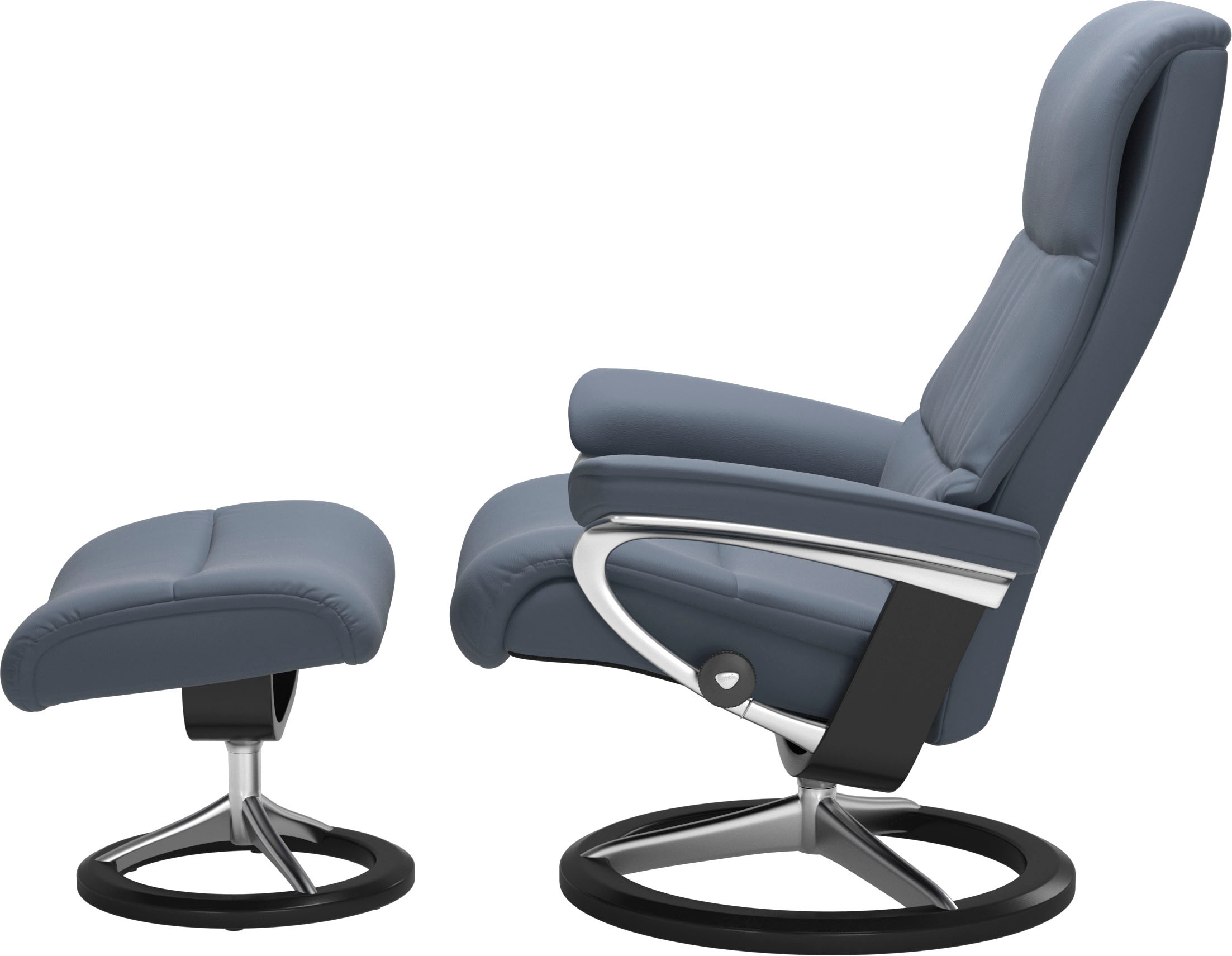 Stressless® Relaxsessel »View«, (Set, Relaxsessel mit Hocker), mit Signature Base, Größe M,Gestell Schwarz
