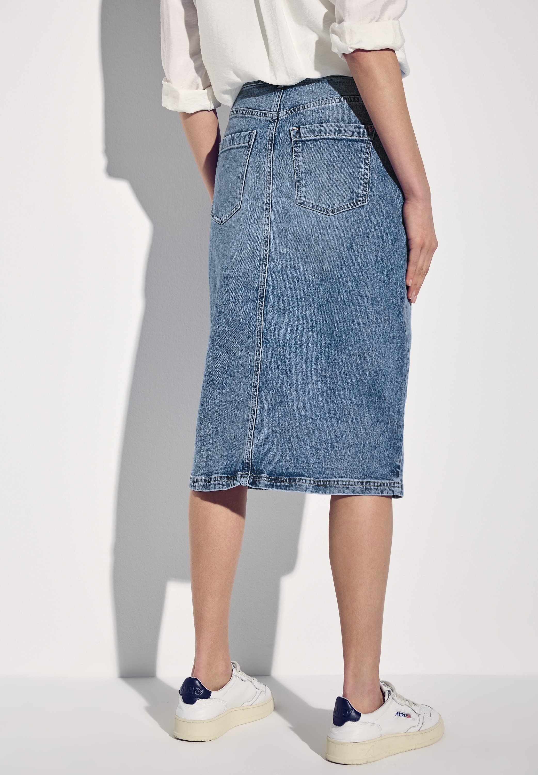 STREET ONE Jeansrock, mit Schlitz vorne