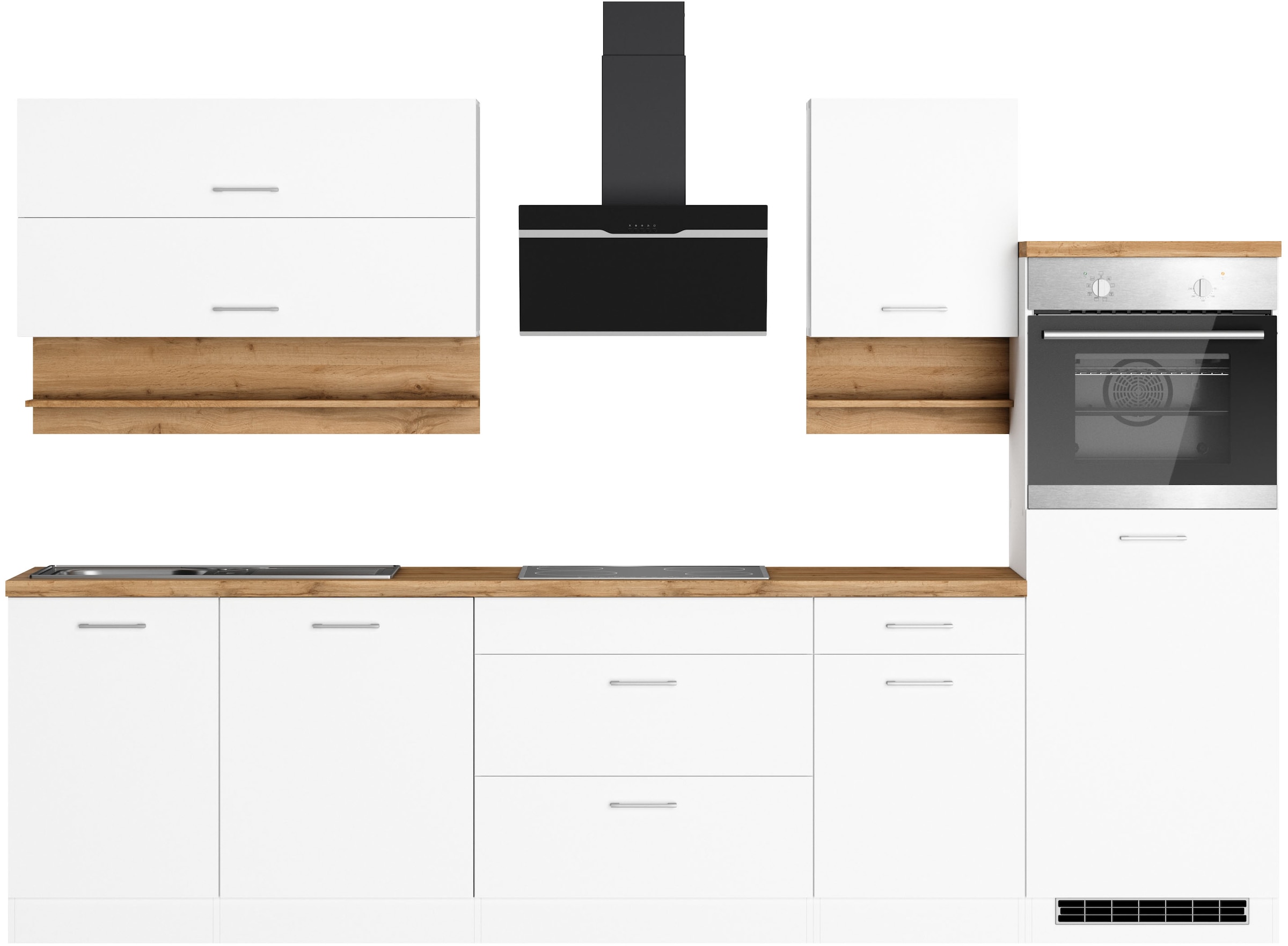 KOCHSTATION Küchenzeile »KS-Milan« 300 cm breit, robuste Metallauszüge, vie günstig online kaufen