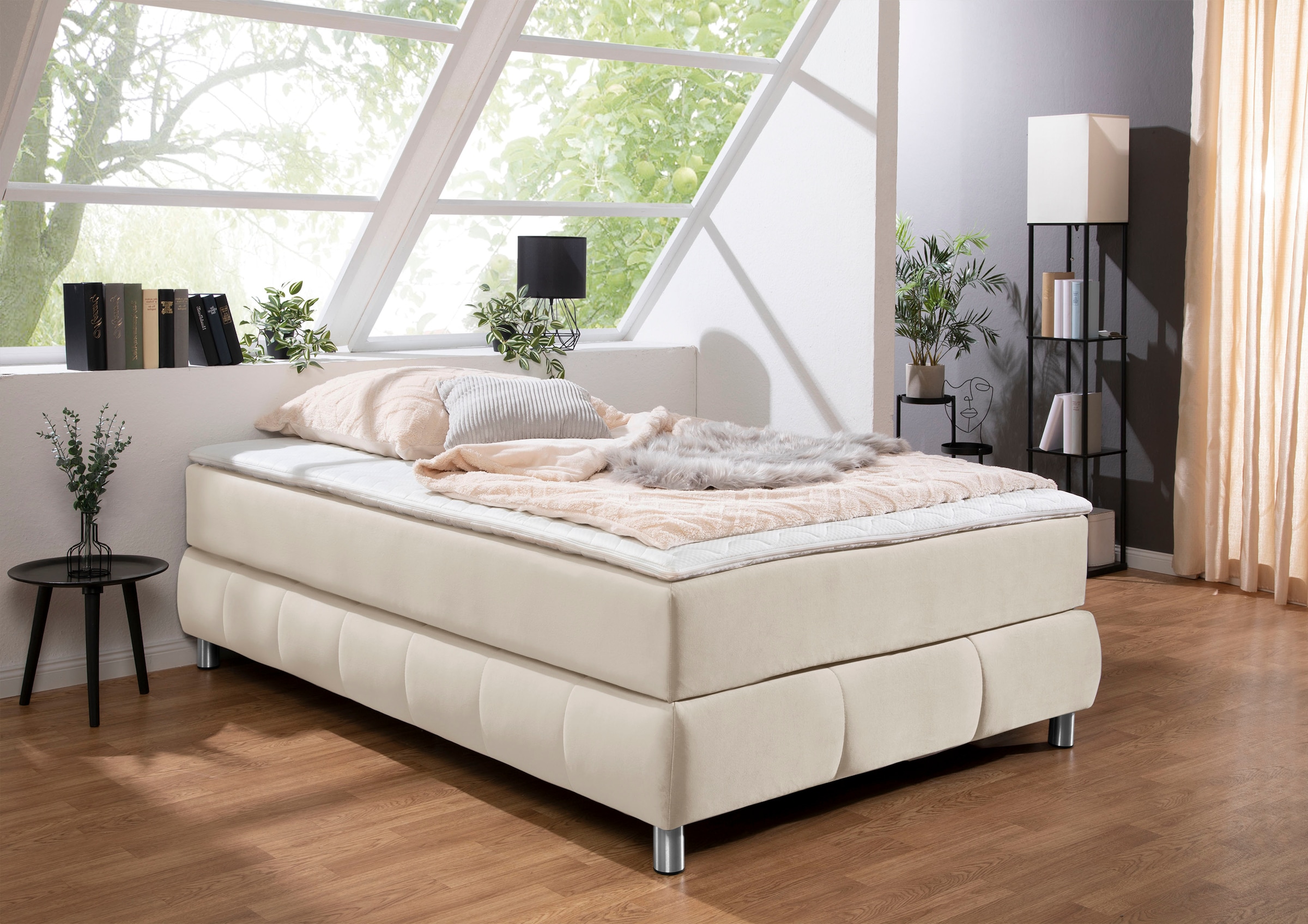 Bild von andas Boxspringbett »Salo«, Ohne Kopfteil, inkl. Topper, auch in Überlänge 220 cm