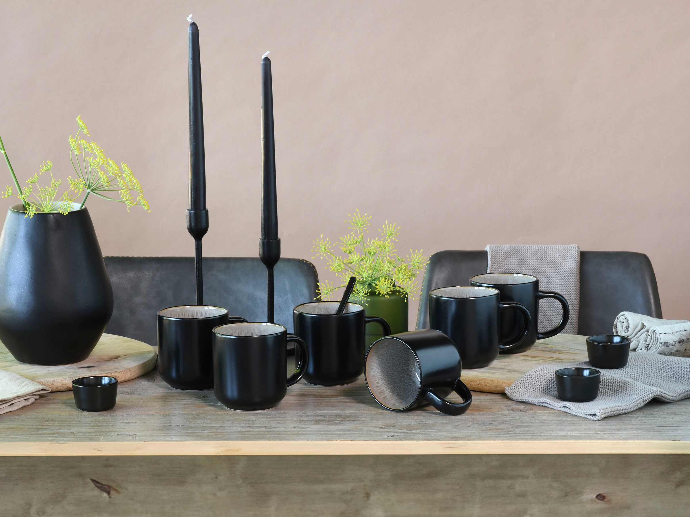 andas Becher »modernes 6-teiliges Kaffeebecher-Set Nydala«, (Set, 6 tlg.), hohe Haltbarkeit, spülmaschinengeeignet & mikrowellengeeignet