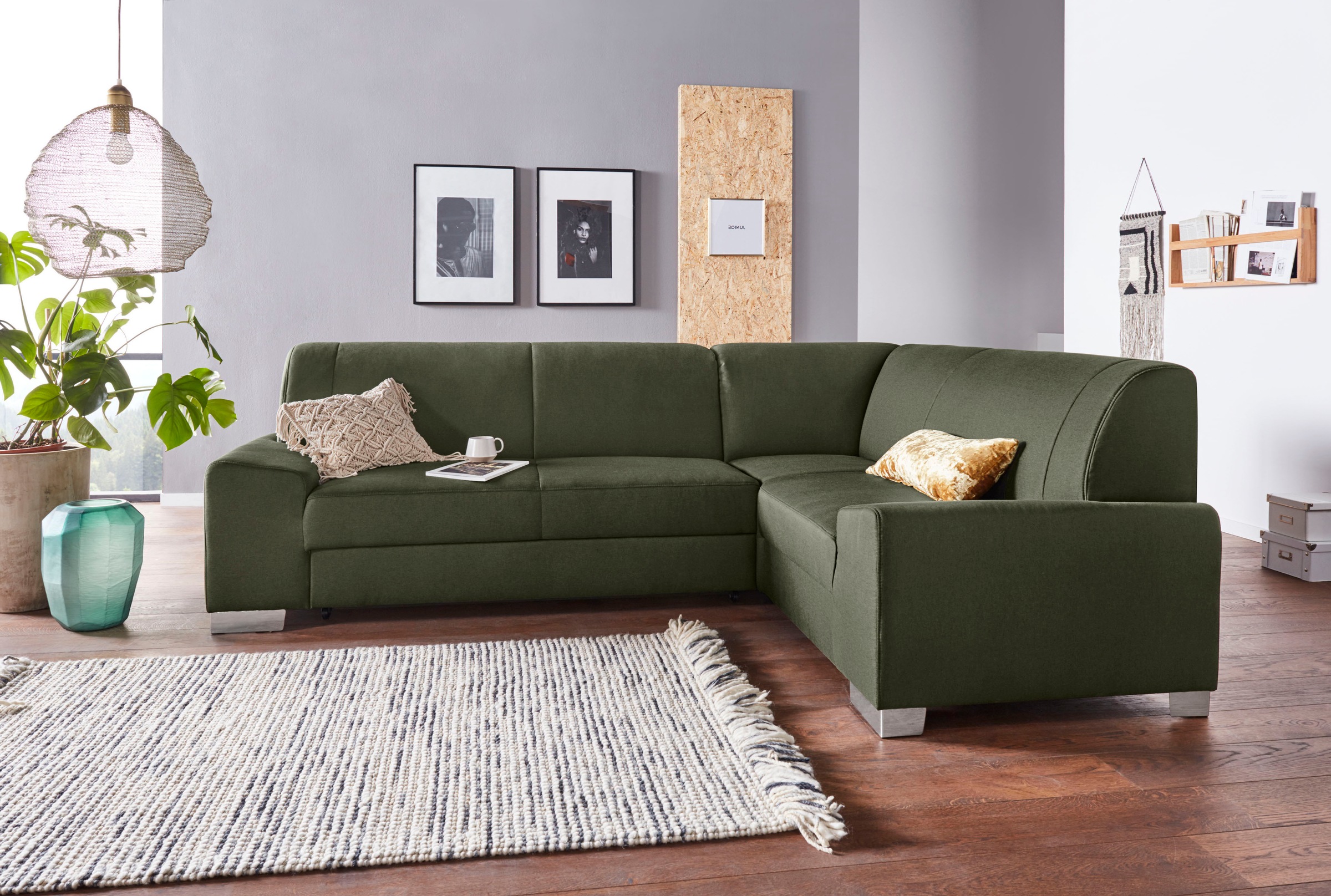 DOMO collection Ecksofa »Anzio in kubischer Formensprache, flache Armlehnen günstig online kaufen
