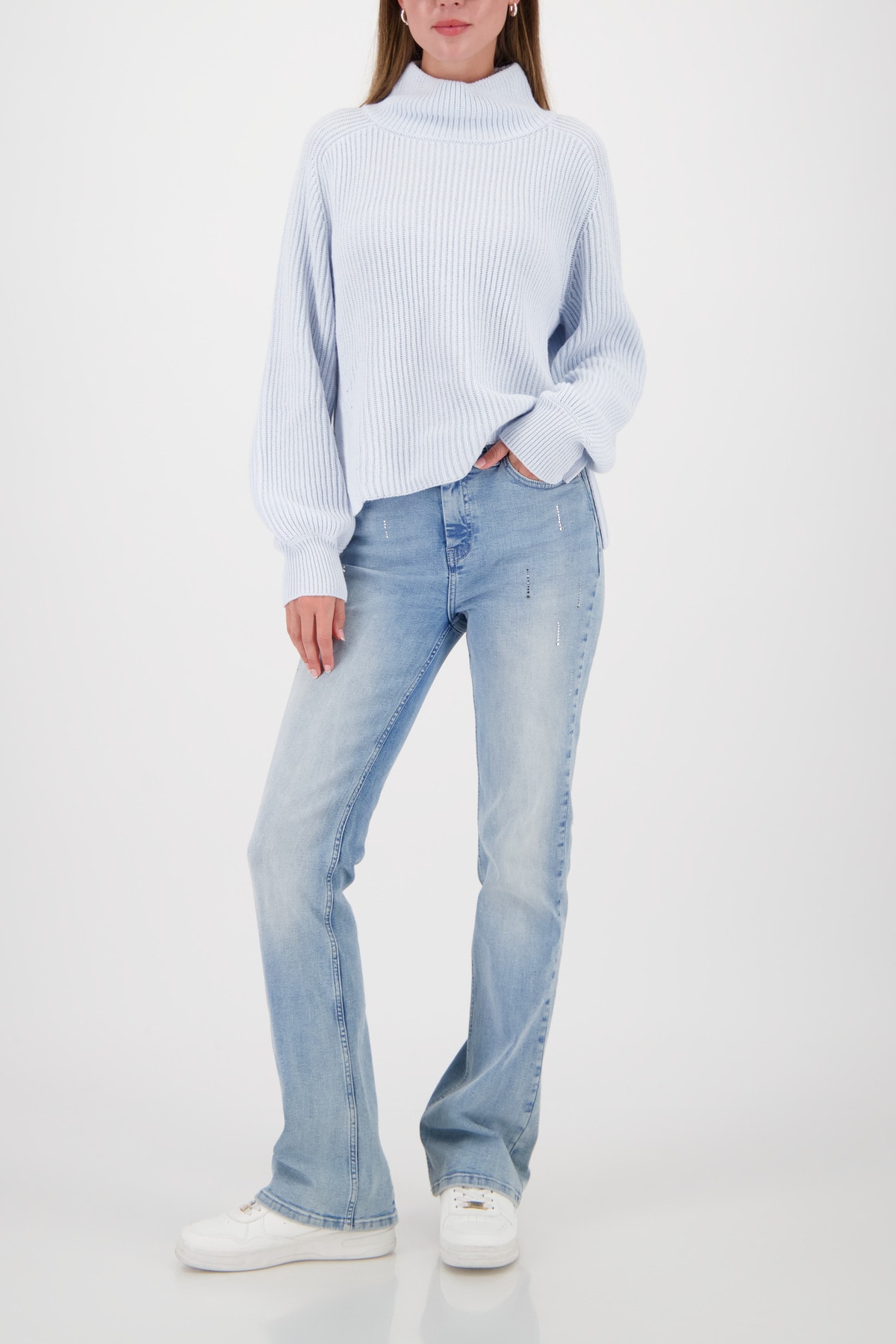 Monari Strickpullover »Pullover Basic Perlfang« Regular fit mit Stehkragen