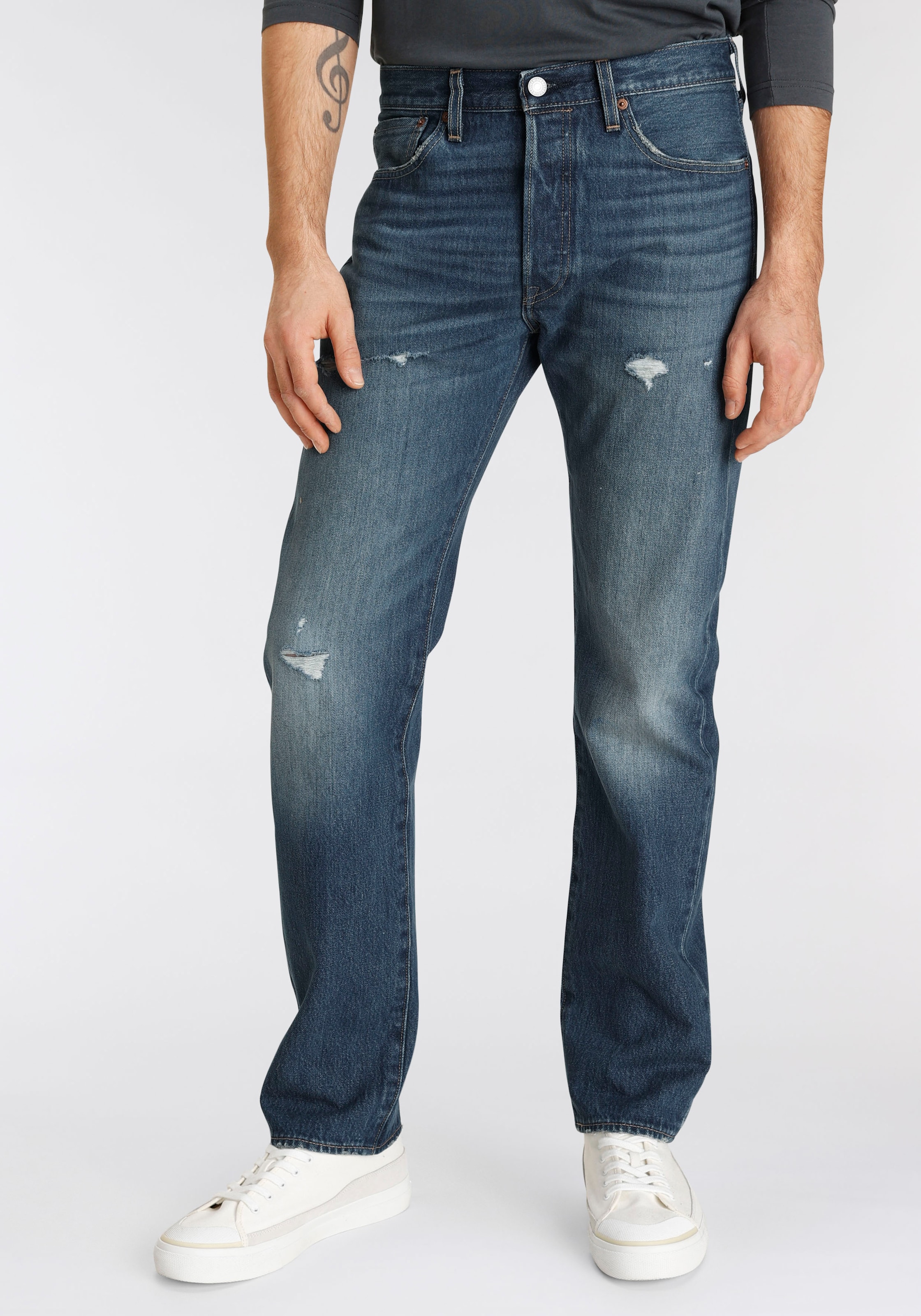 Destroyed-Jeans »501 VI'S ORIG«, mit Markenlabel
