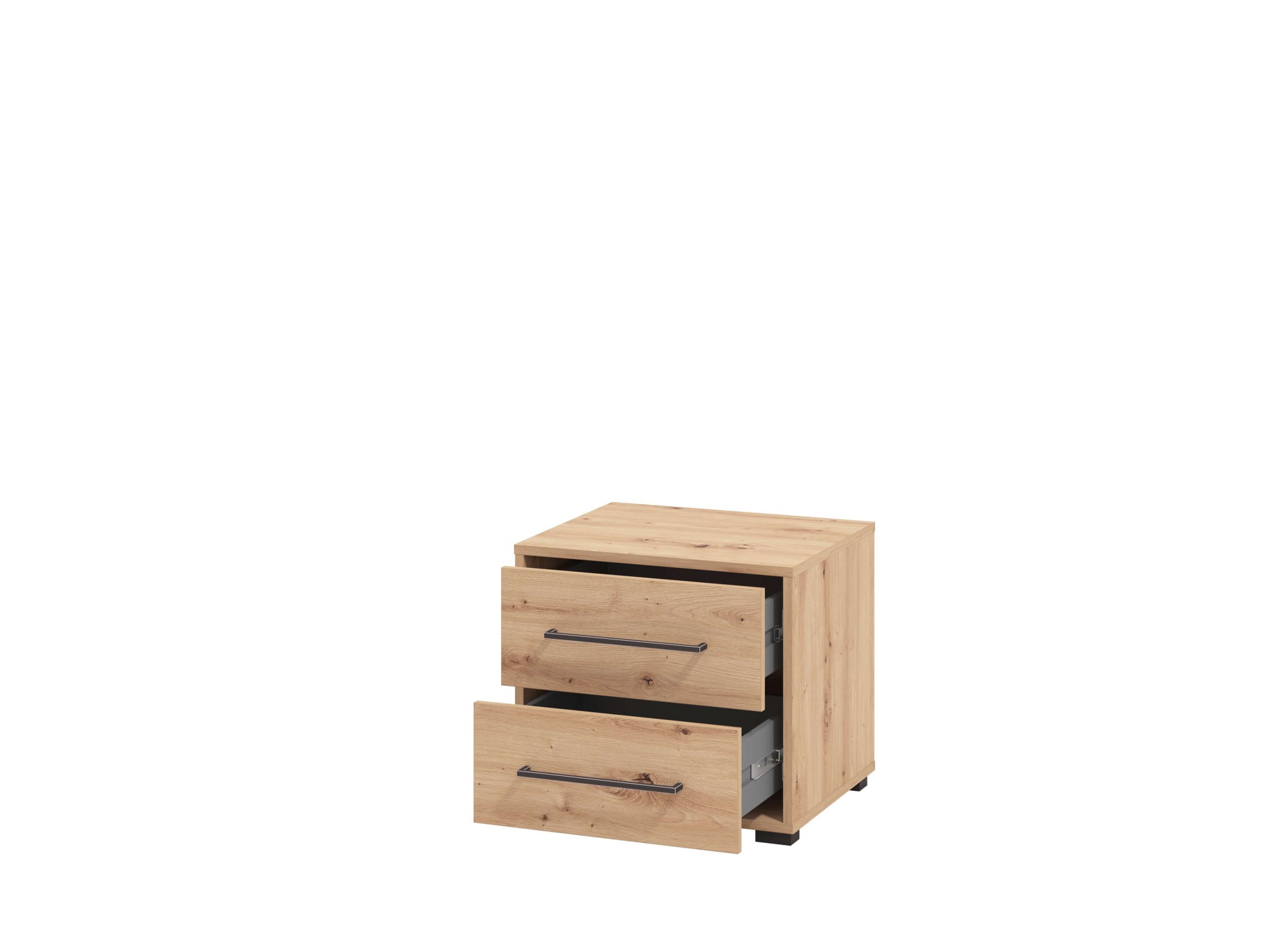 INOSIGN Nachtkommode »Ascalon Nachttisch, Nachtschrank, 48x40x44cm, 2 Schubladen«, in weiß oder eichefarben, FSC-zertifizierter Holzwerkstoff