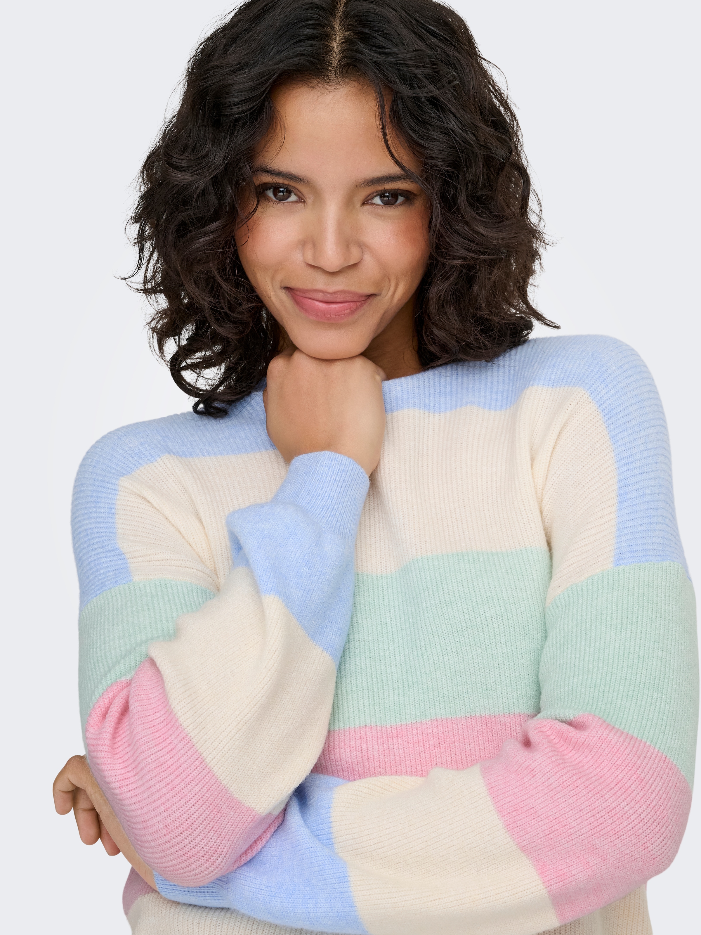 ONLY Strickpullover »ONLATIA L/S STRIPE PULLOVER KNT NOOS« Viskosemischung, regular fit