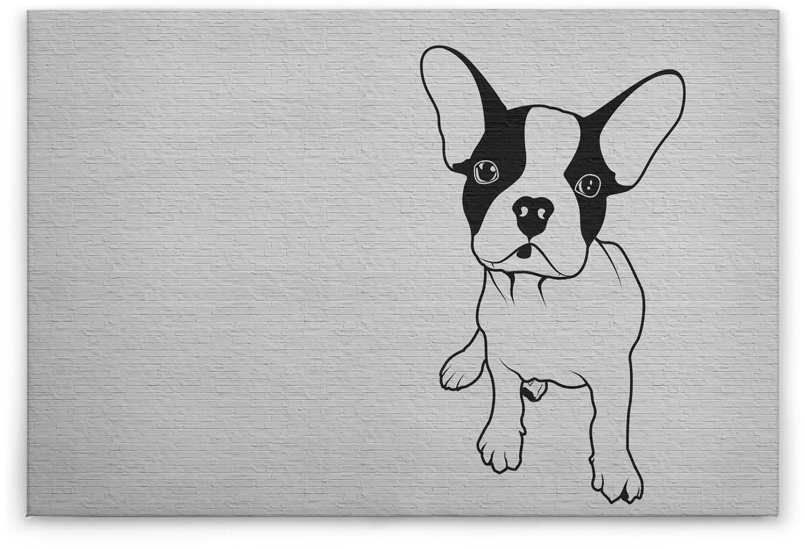 Bricoflor Tattoo Wandbild Mit Hund Leinwand Bild Mit Französischer Bulldogg günstig online kaufen