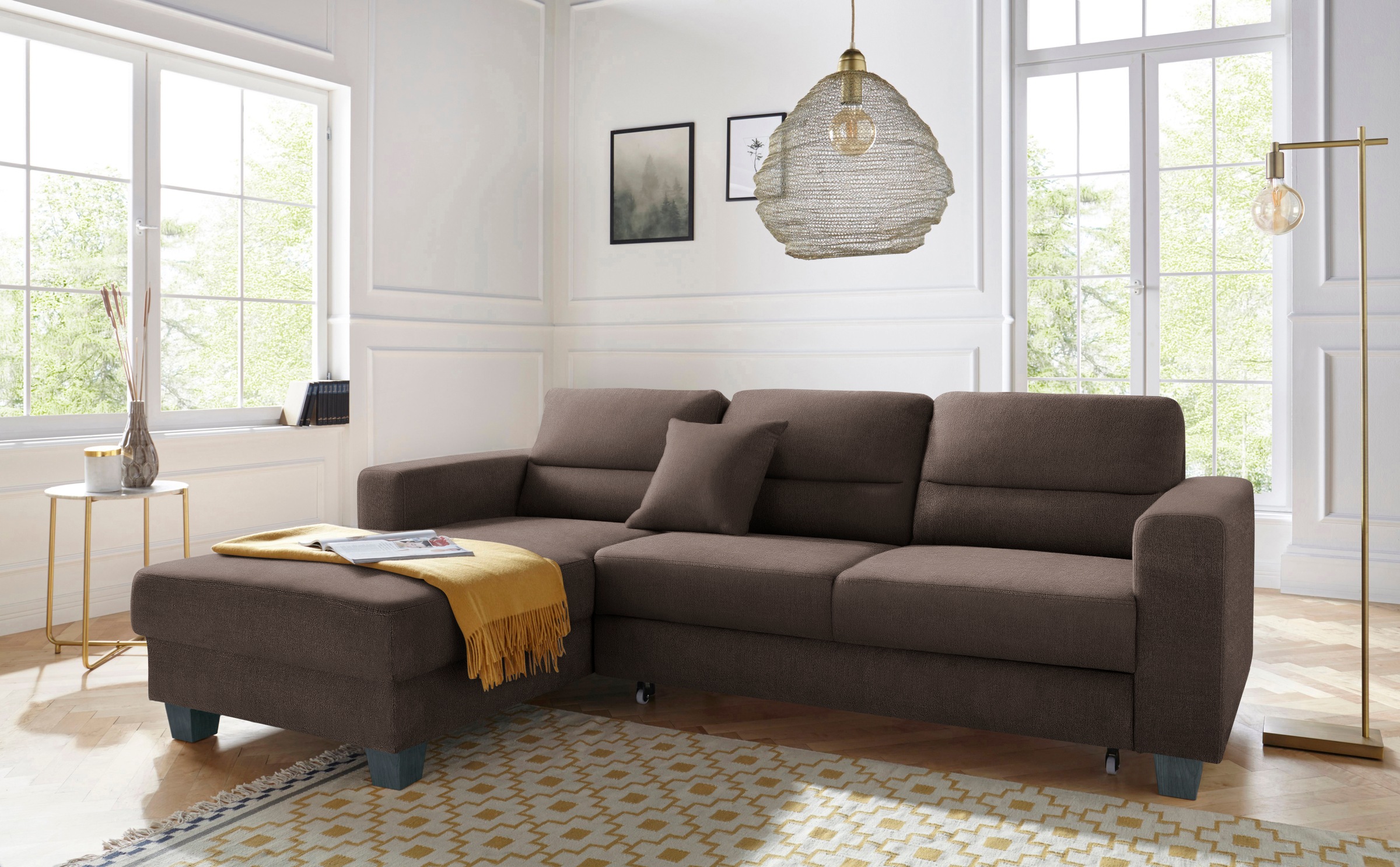 TRENDMANUFAKTUR Ecksofa "Chamber, zeitlos und modern, bequem mit hohem Sitz günstig online kaufen