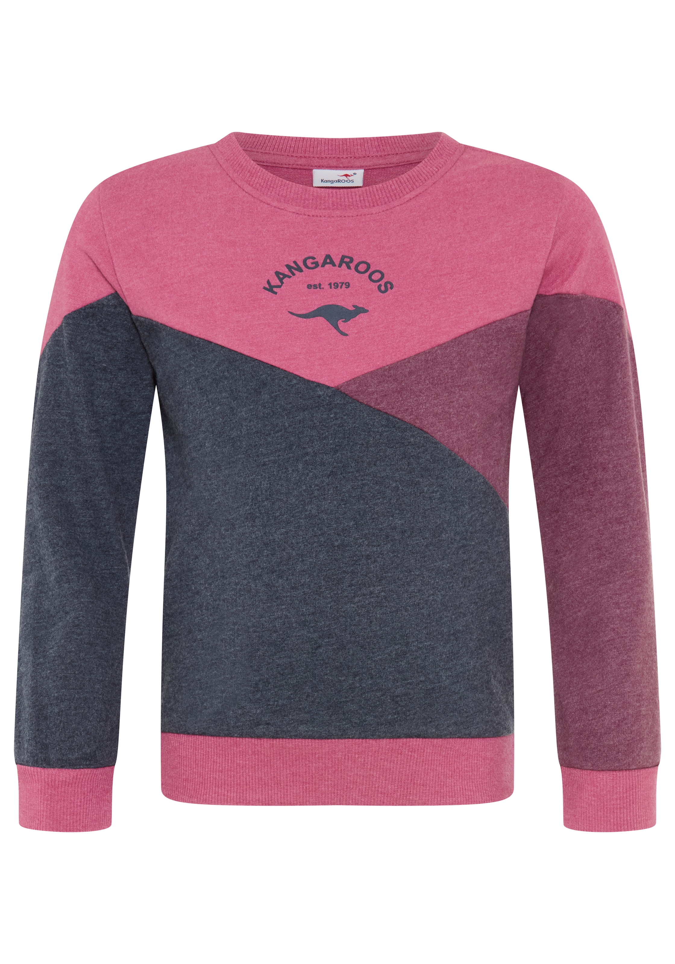 KangaROOS Sweatshirt »Colorblocking für kleine Mädchen«, Colorblocking-Design, Langarm, lockere Passform, mit Logodruck
