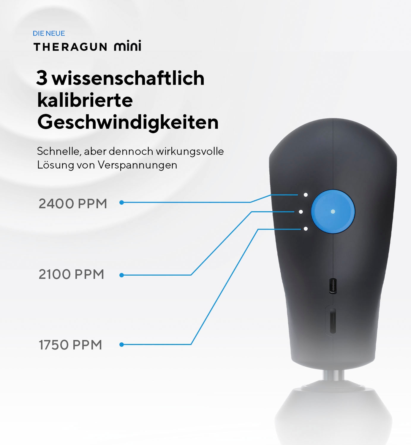 Therabody Massagepistole »Theragun Mini 2.0«, (portabel, Licht & App-Steuerung), Schmerzlinderung, Erholung, Stressreduktion