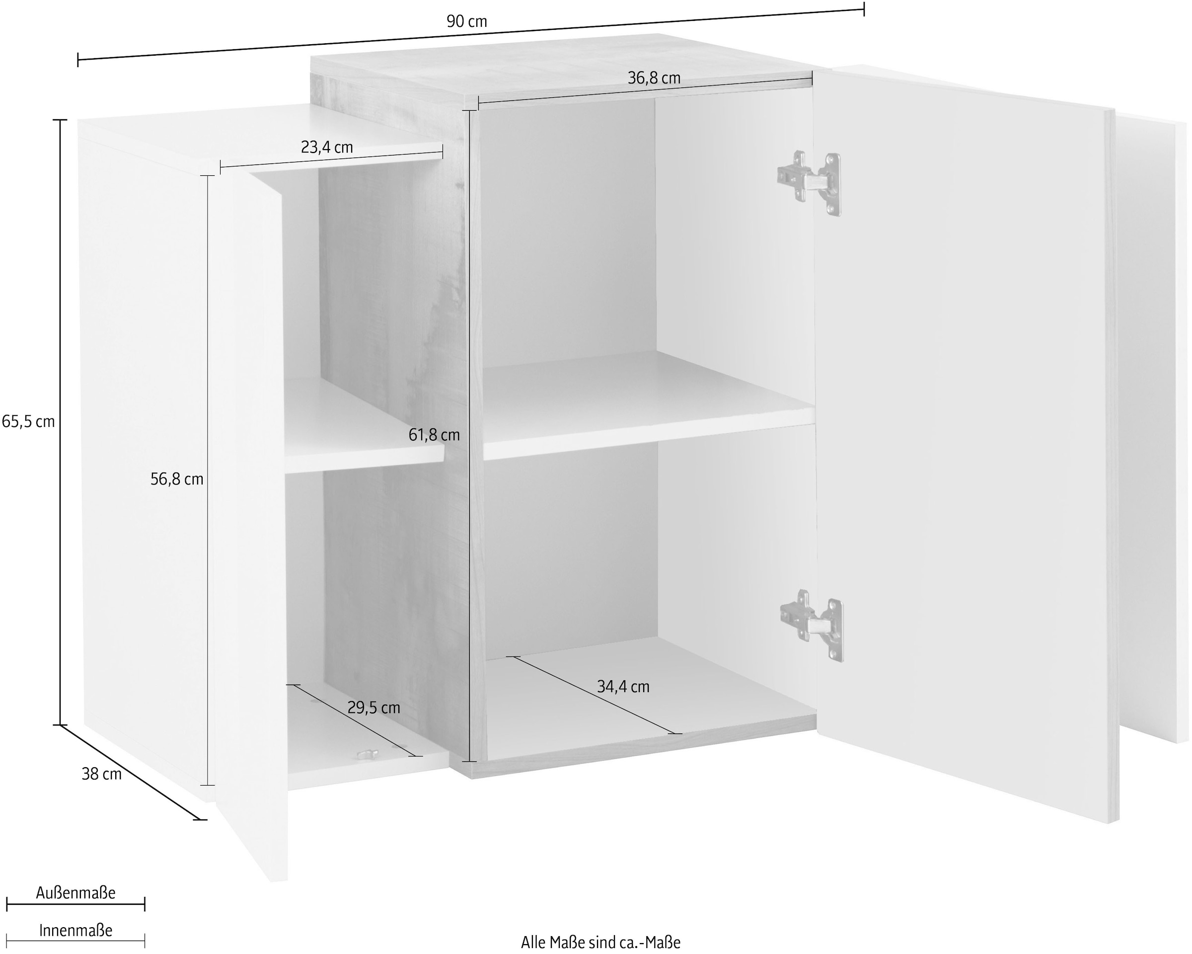 INOSIGN Hängeschrank »Coro, Hängeschrank, Oberschrank, Hängeregal grifflos Doppeltiefe«, Breite 90 cm