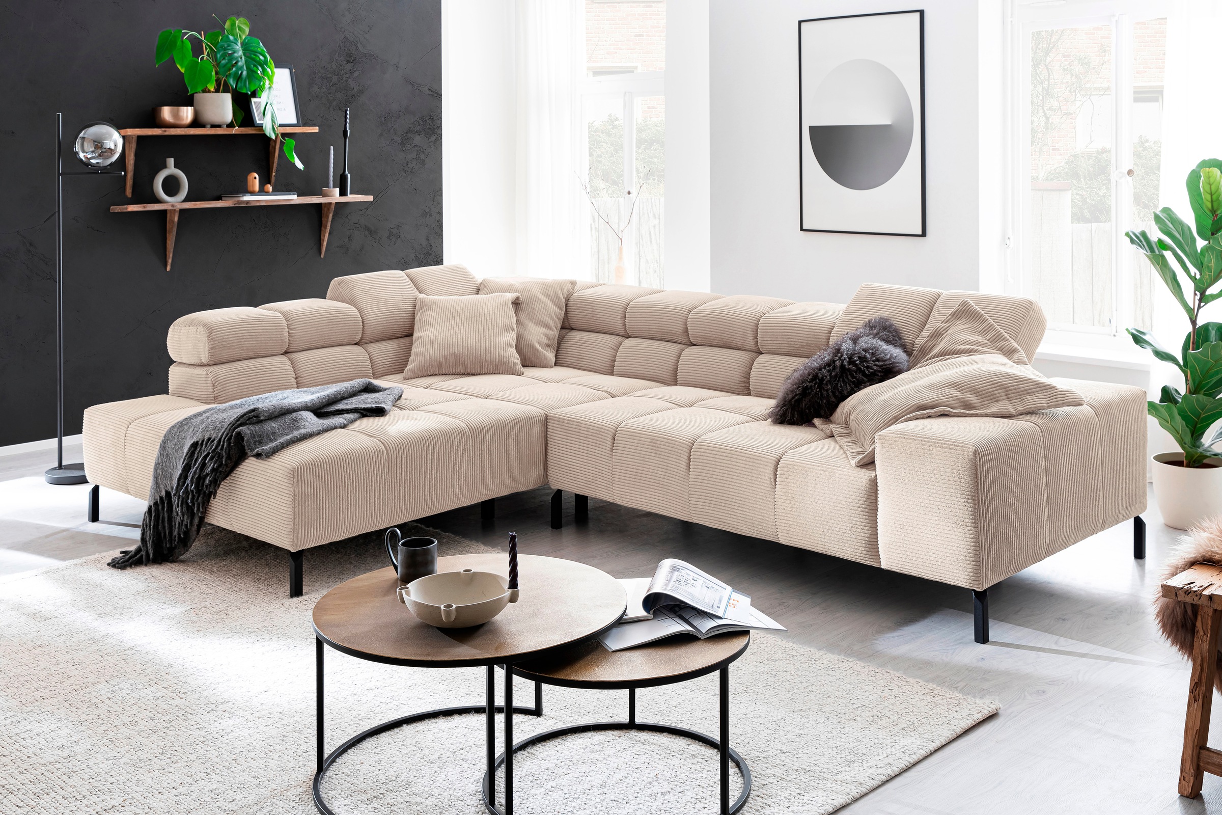 INOSIGN Ecksofa "Ancona New, wahlweise motorische Sitztiefenverstellung, au günstig online kaufen