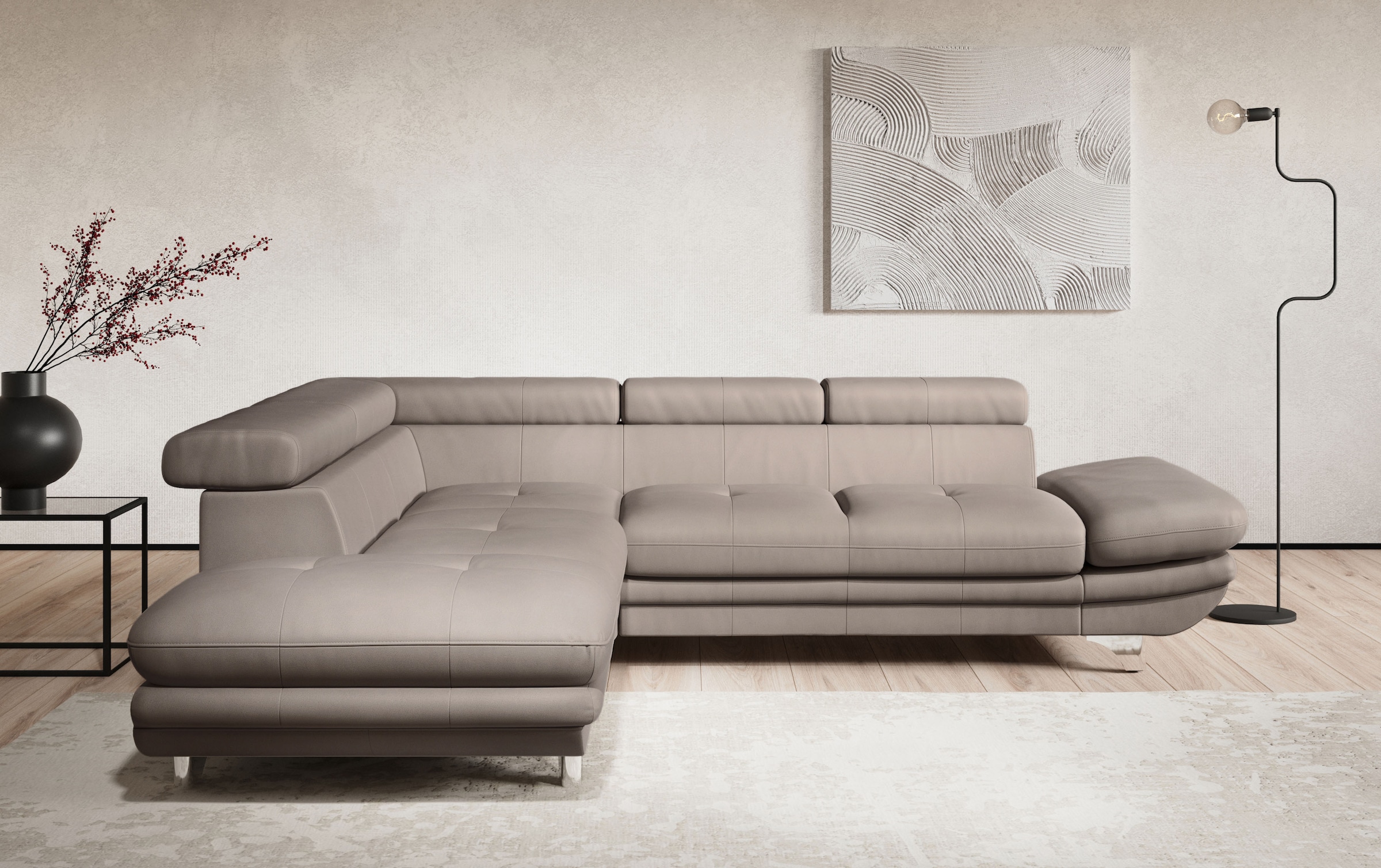 COTTA Ecksofa »Enterprise L-Form«, mit Arm- & Kopfteilverstellung, wahlweis günstig online kaufen