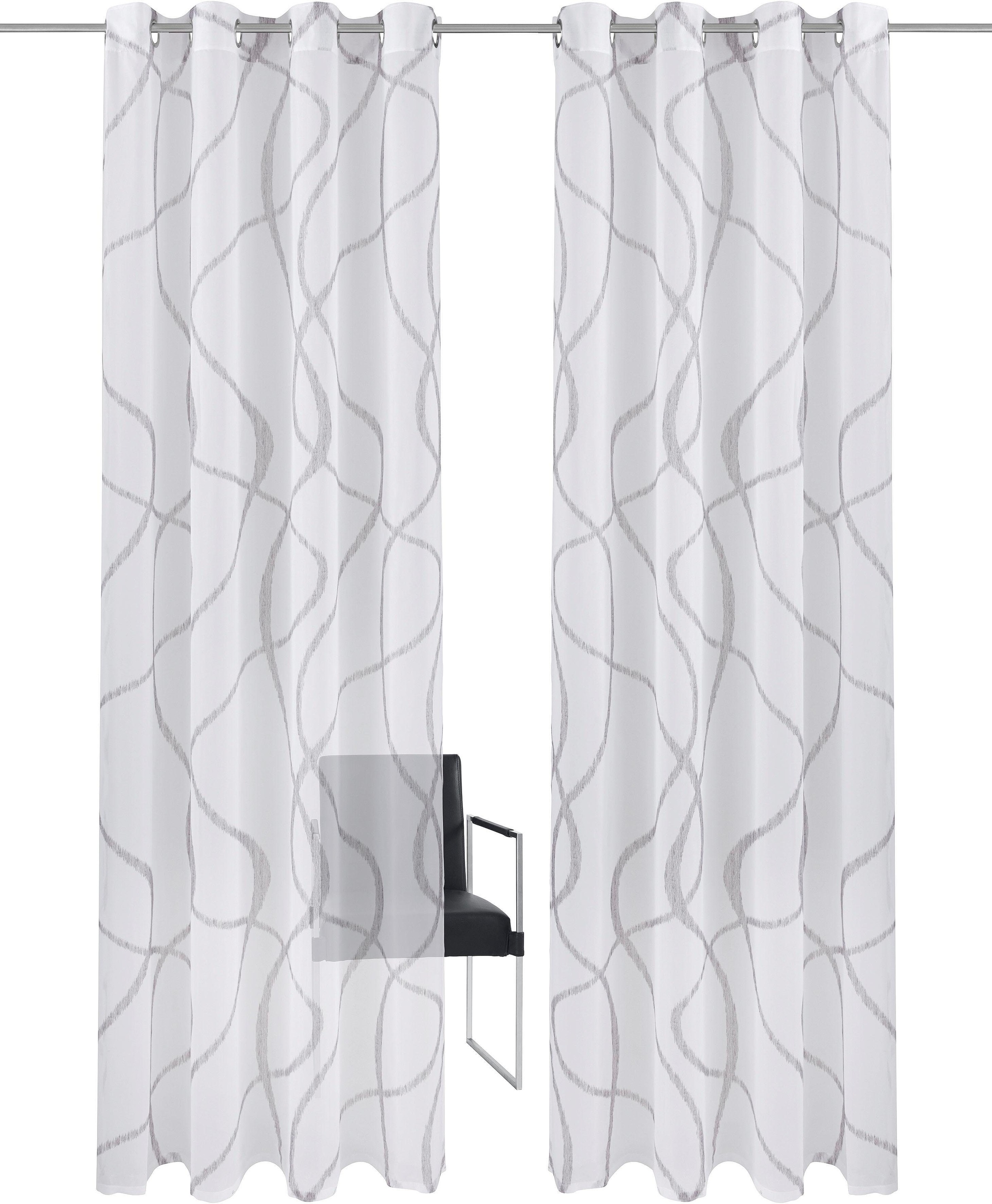 my home Gardine »Bene« Ösen 1 Stk. tlg. Transparent, gemustert, glatt, vers günstig online kaufen