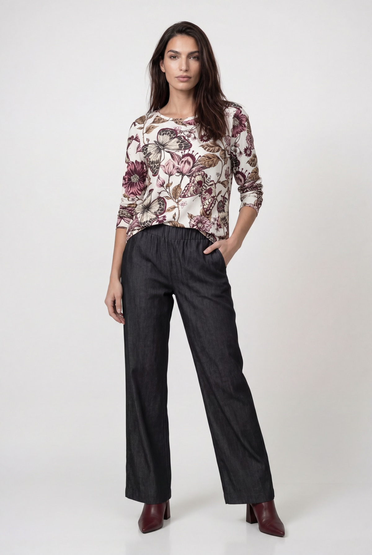 Monari Langarmshirt »Shirt Blume allover« Regular fit mit Blumenmuster