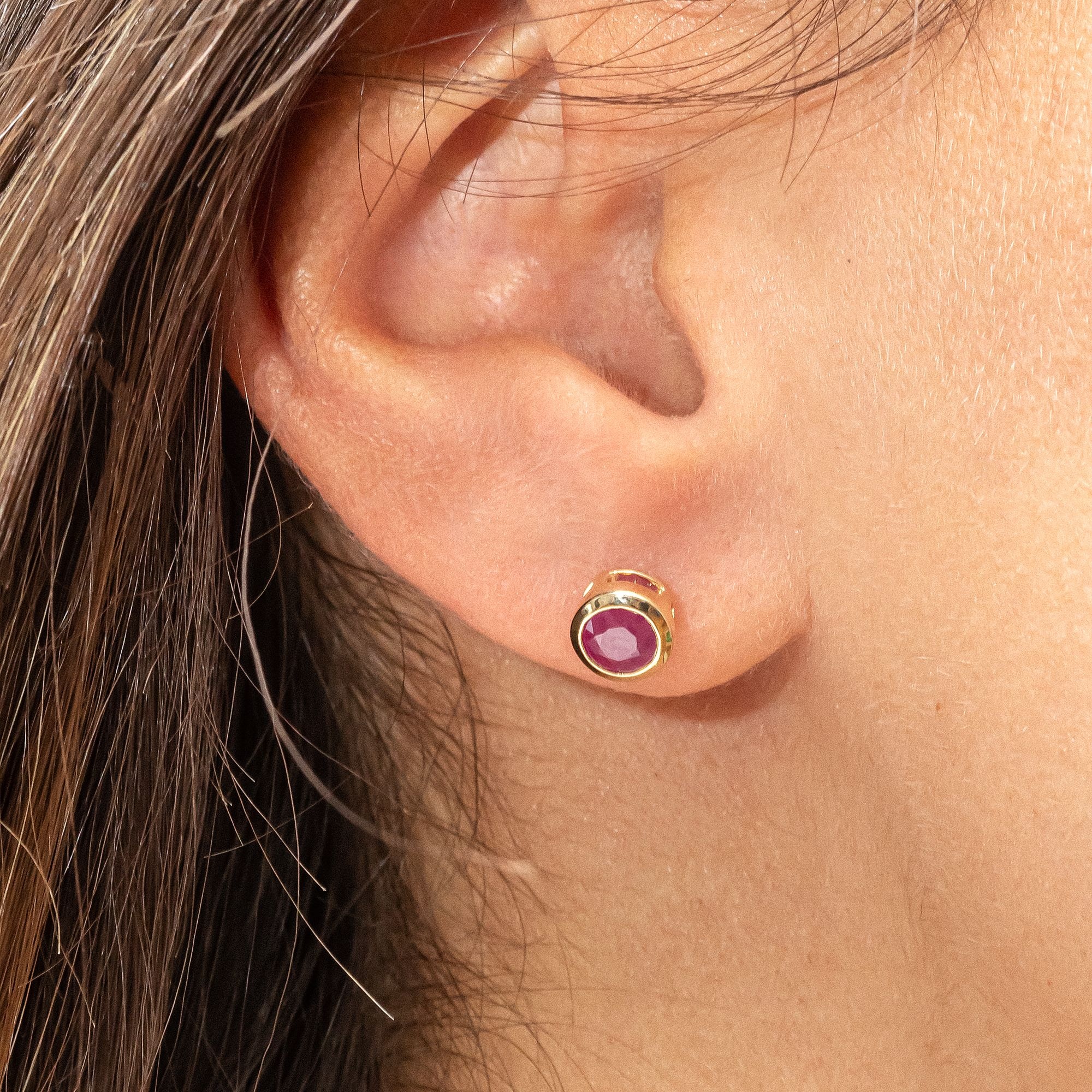 Vivance Paar Ohrstecker »585/- Gelbgold glanz Rubin«