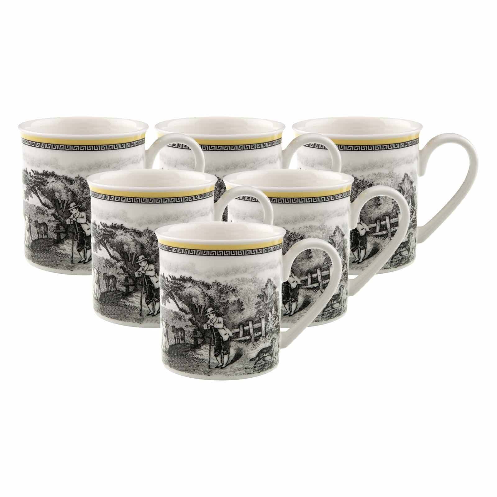 Villeroy & Boch Becher »Kaffeebecher Audun Ferme 300 ml 6er Set weiß-grau-g günstig online kaufen