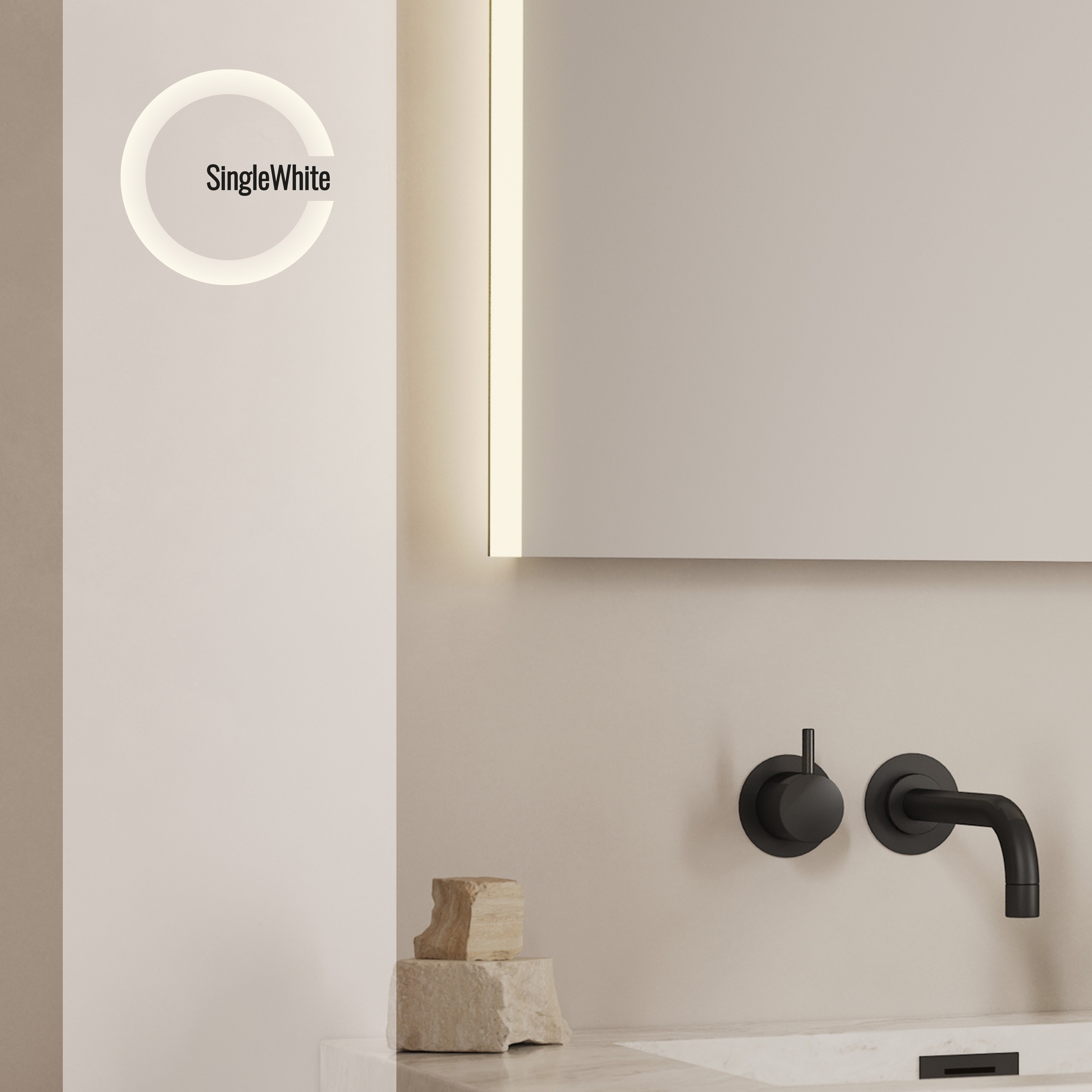 Loevschall LED-Lichtspiegel »Lago Quadratisch, Badzimmerspiegel mit LED Bel günstig online kaufen