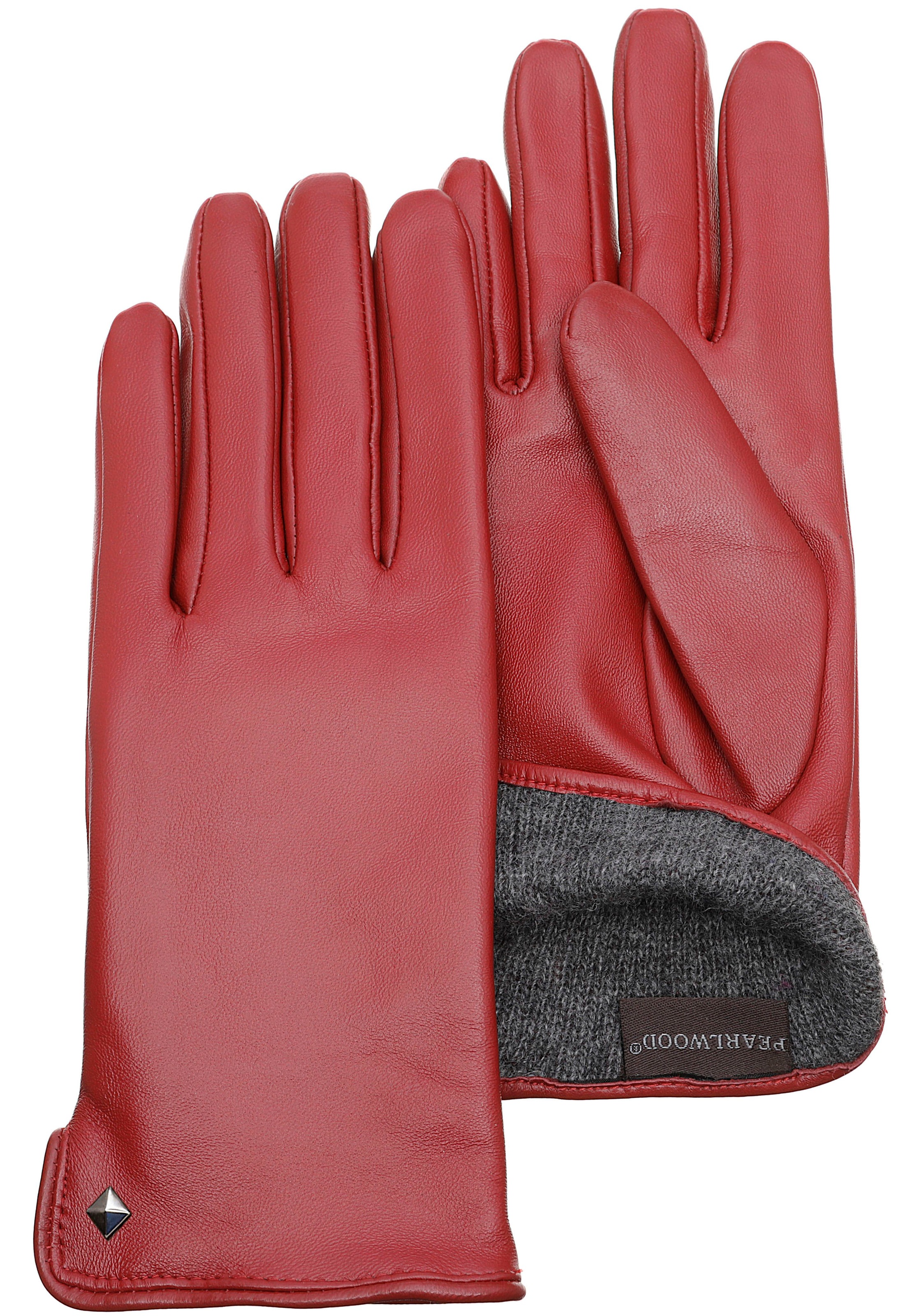 PEARLWOOD Lederhandschuhe »Meg« dekorativer Rockstud - elastischer Bund - Seitenschlitz fire