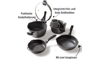 BALLARINI Schmorpfanne »Cortina Granitium«, Aluminium, GRANITIUM  Antihaftbeschichtung,Temperaturanzeiger, 28 cm auf Rechnung bestellen